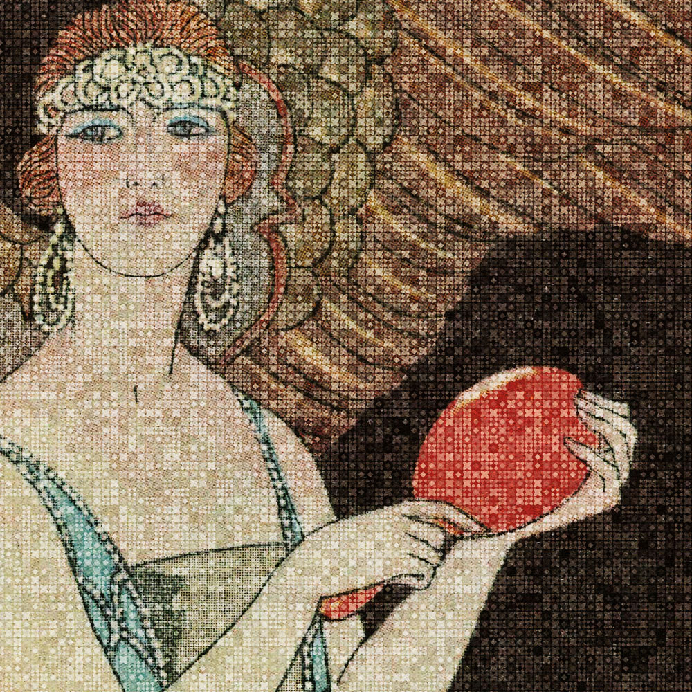             Scala 1 - Papel Pintado Art Deco Mosaico Fénix y Mujer
        