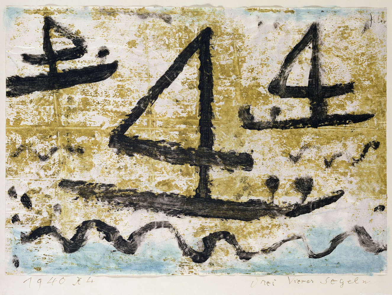             Sailing ships" mural by Paul Klee
        