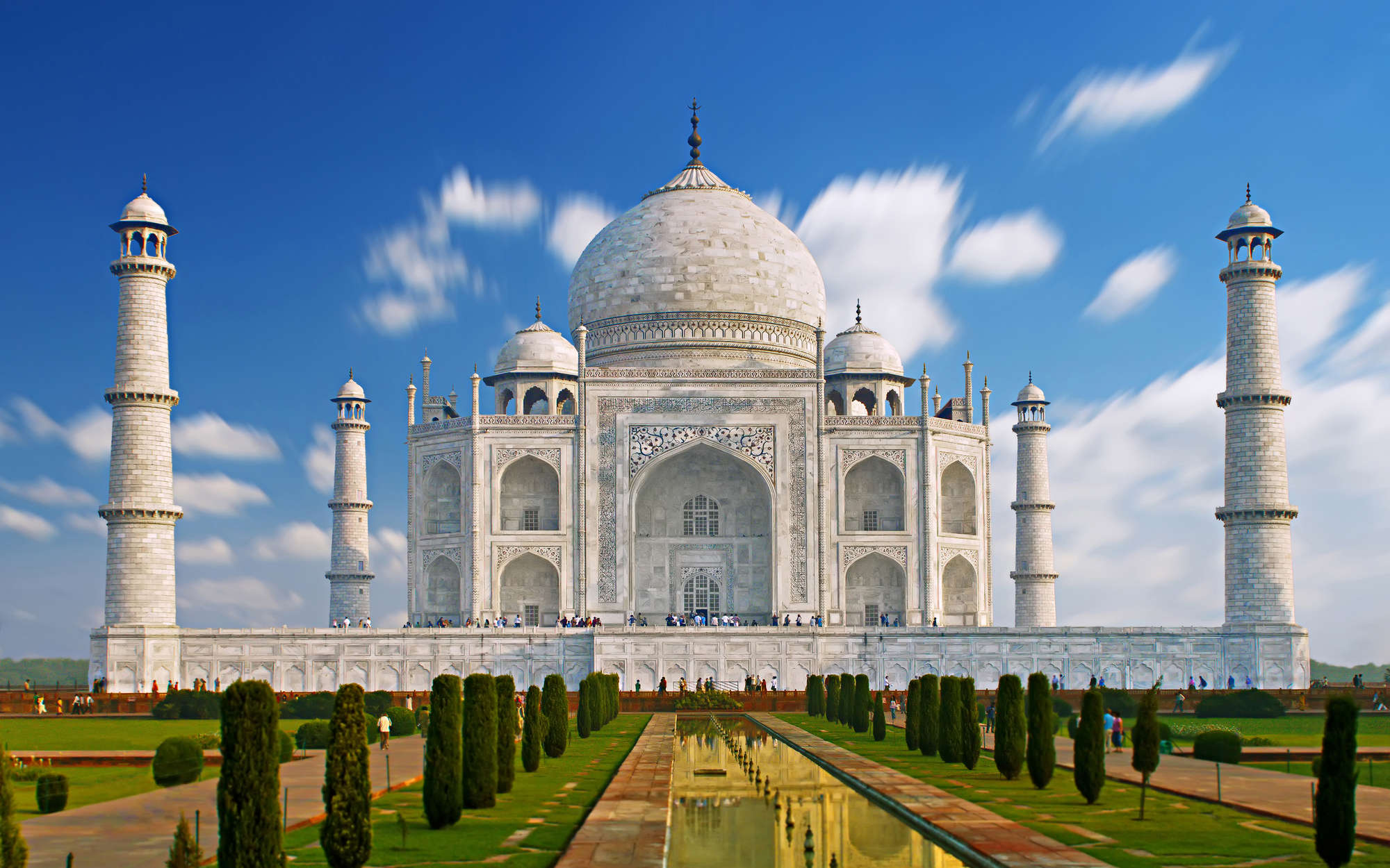            Wandschildering Taj Mahal in Turkije - parelmoer glad vlies
        