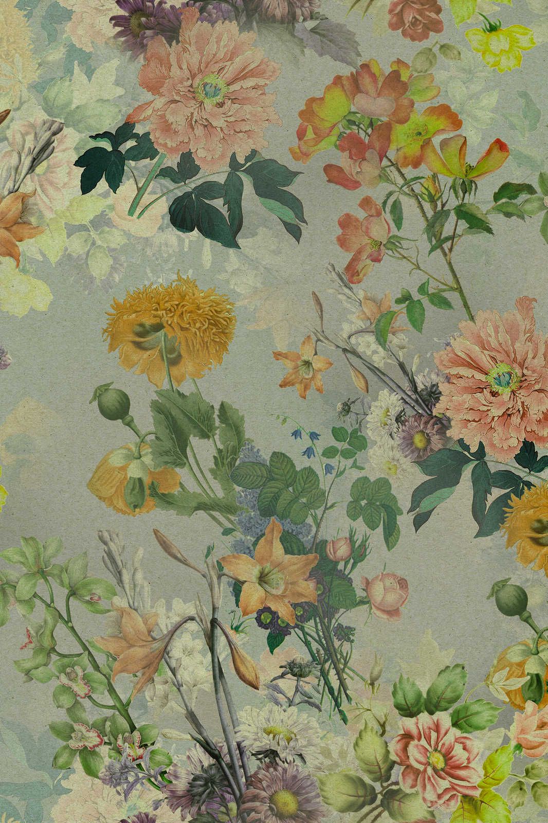             Amelies Home 2 - Fiori Quadro su tela con fiori colorati in stile country - 1,20 m x 0,80 m
        