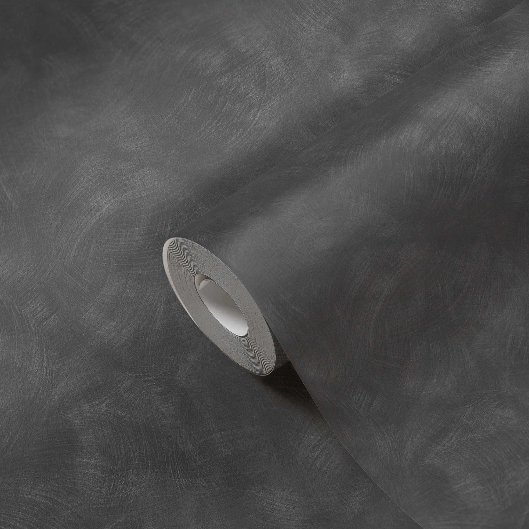             Antraciet behang met paneel look & veegvaste textuur - grijs
        
