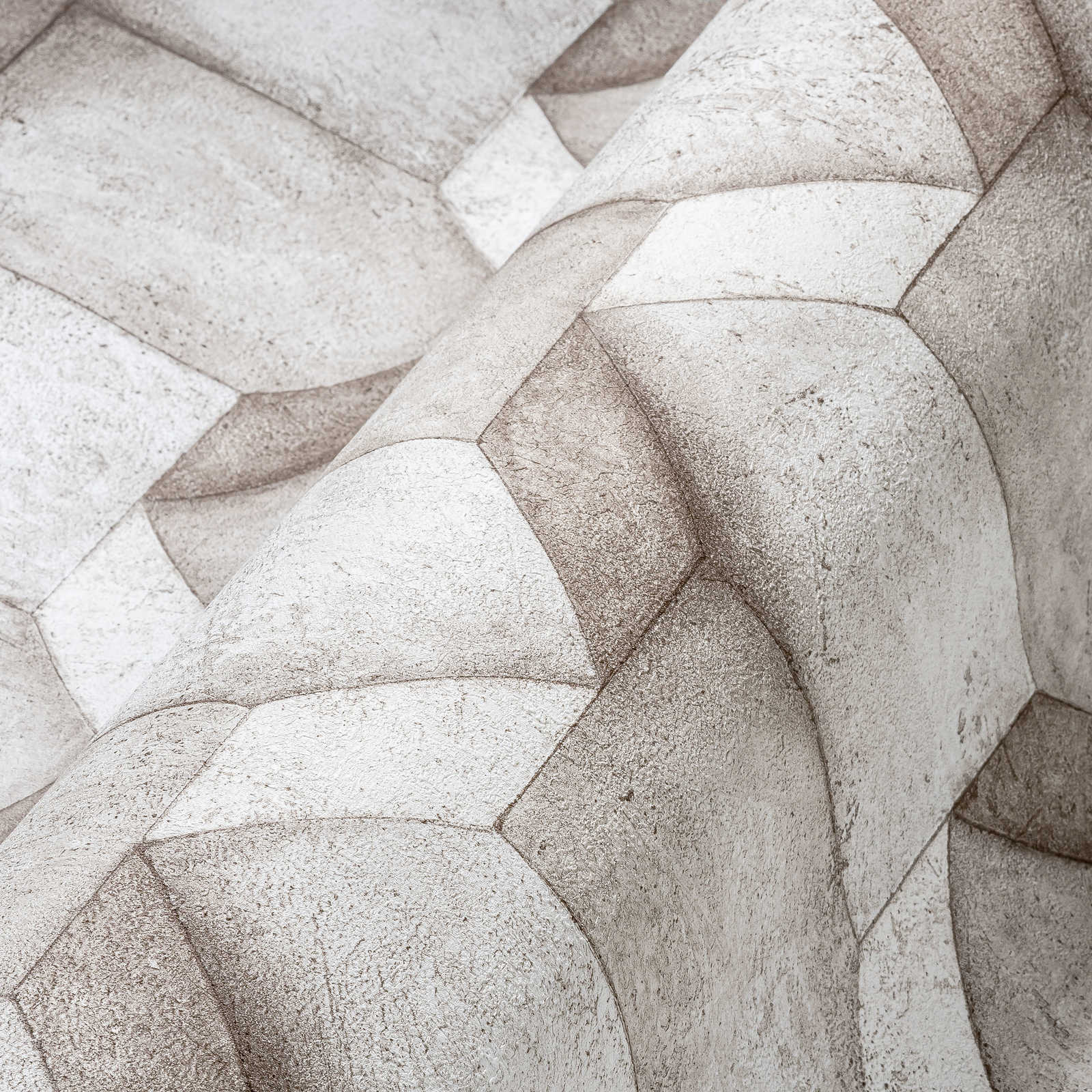             Papier peint 3D Greige avec design imitation béton - gris, beige
        