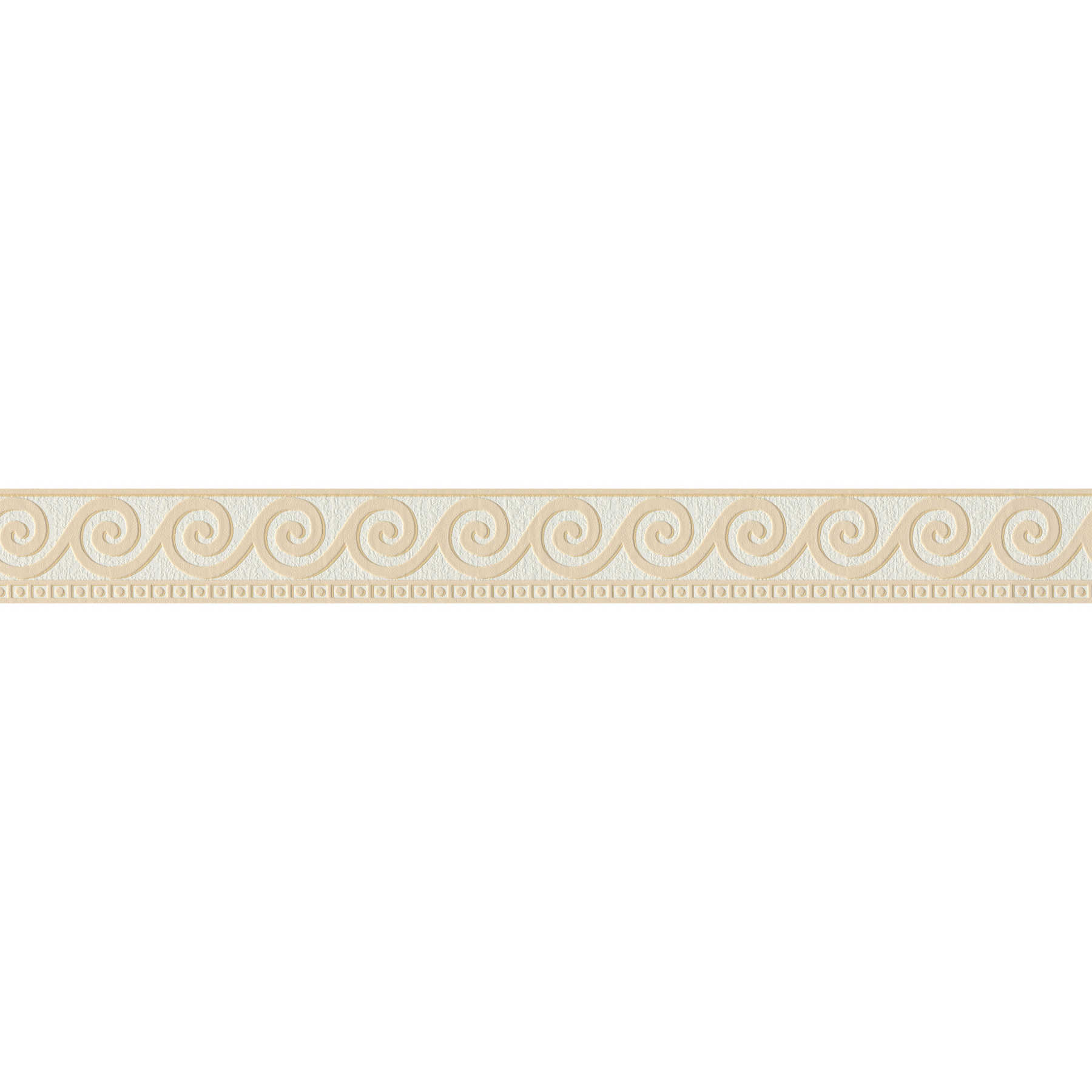 Bordure ornementale avec méandres à motifs structurés - beige, blanc
