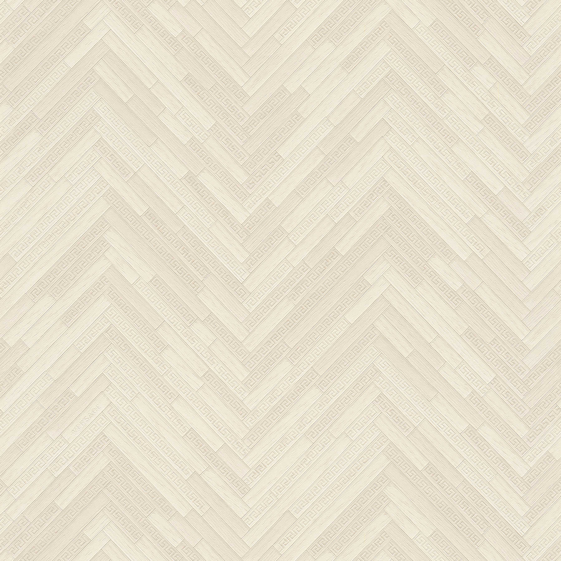 VERSACE Home wallpaper elegant wood look - cream, beige
