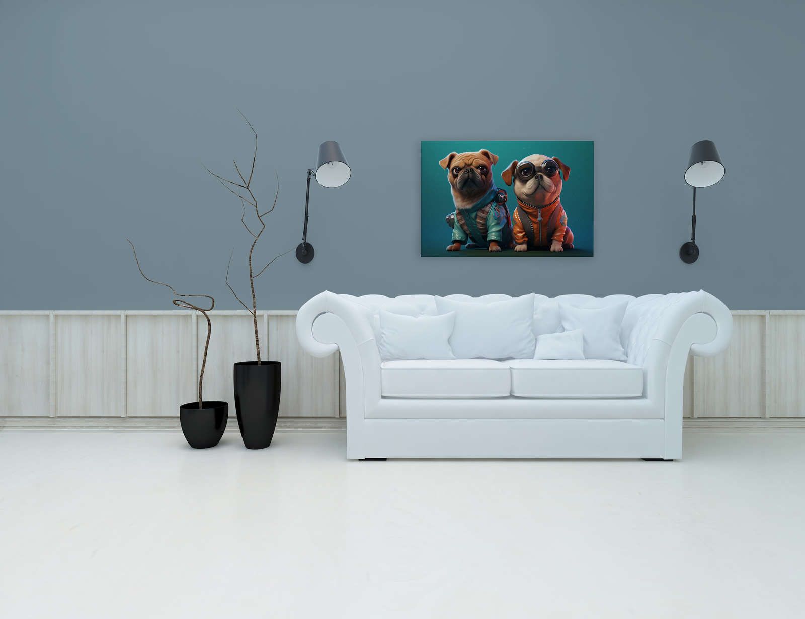             KI Canvas painting »Cute Dogs« - 90 cm x 60 cm
        