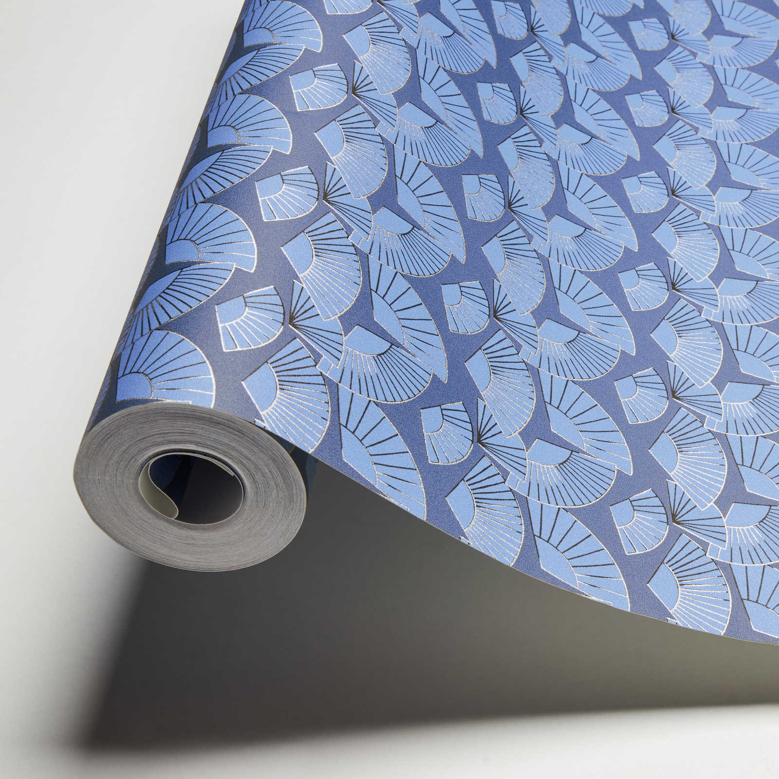             Karl LAGERFELD behangpapier waaier ontwerp - blauw, metallic
        