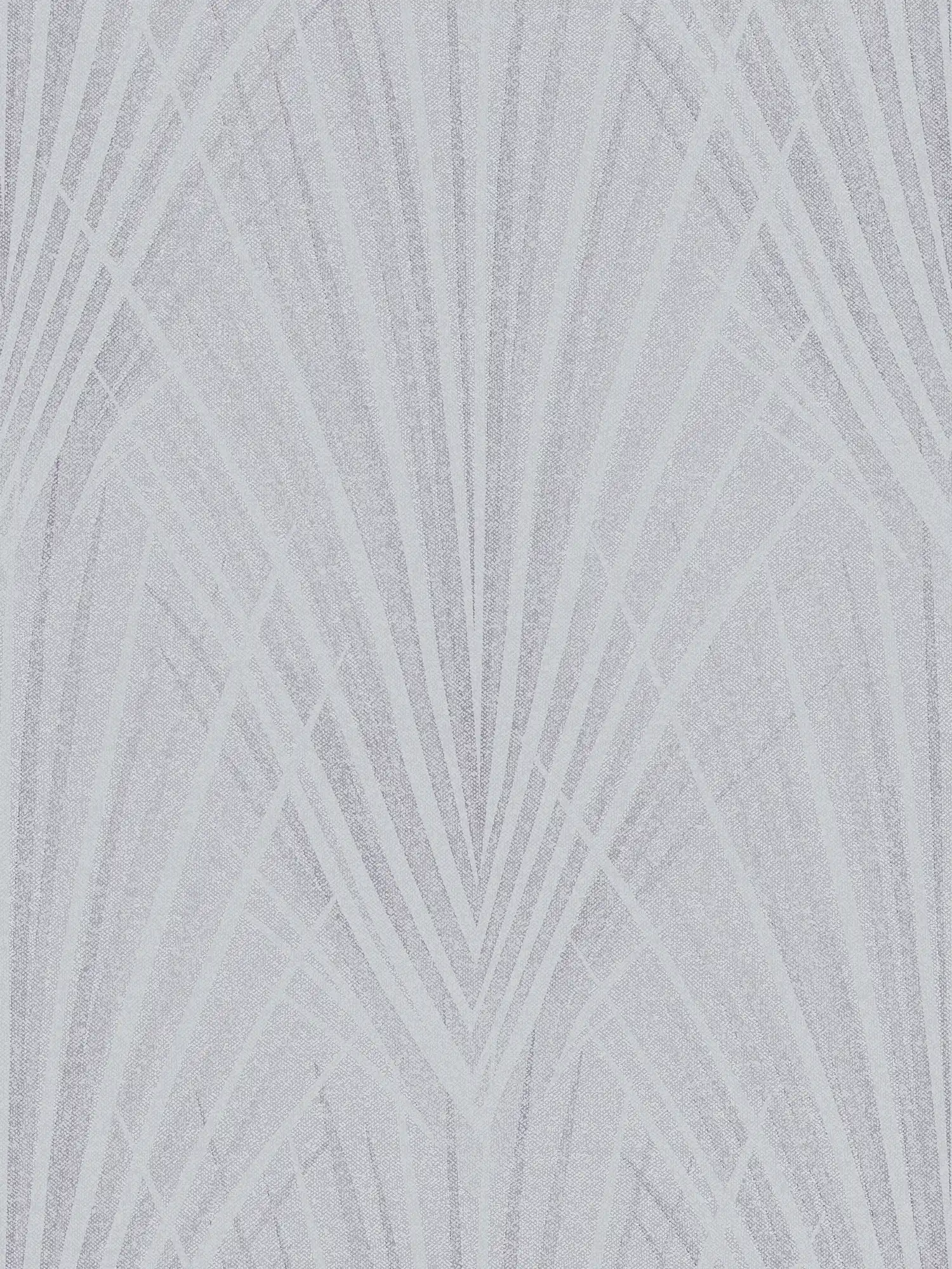 Papel pintado no tejido con motivos de hojas de helecho abstractas - azul, gris
