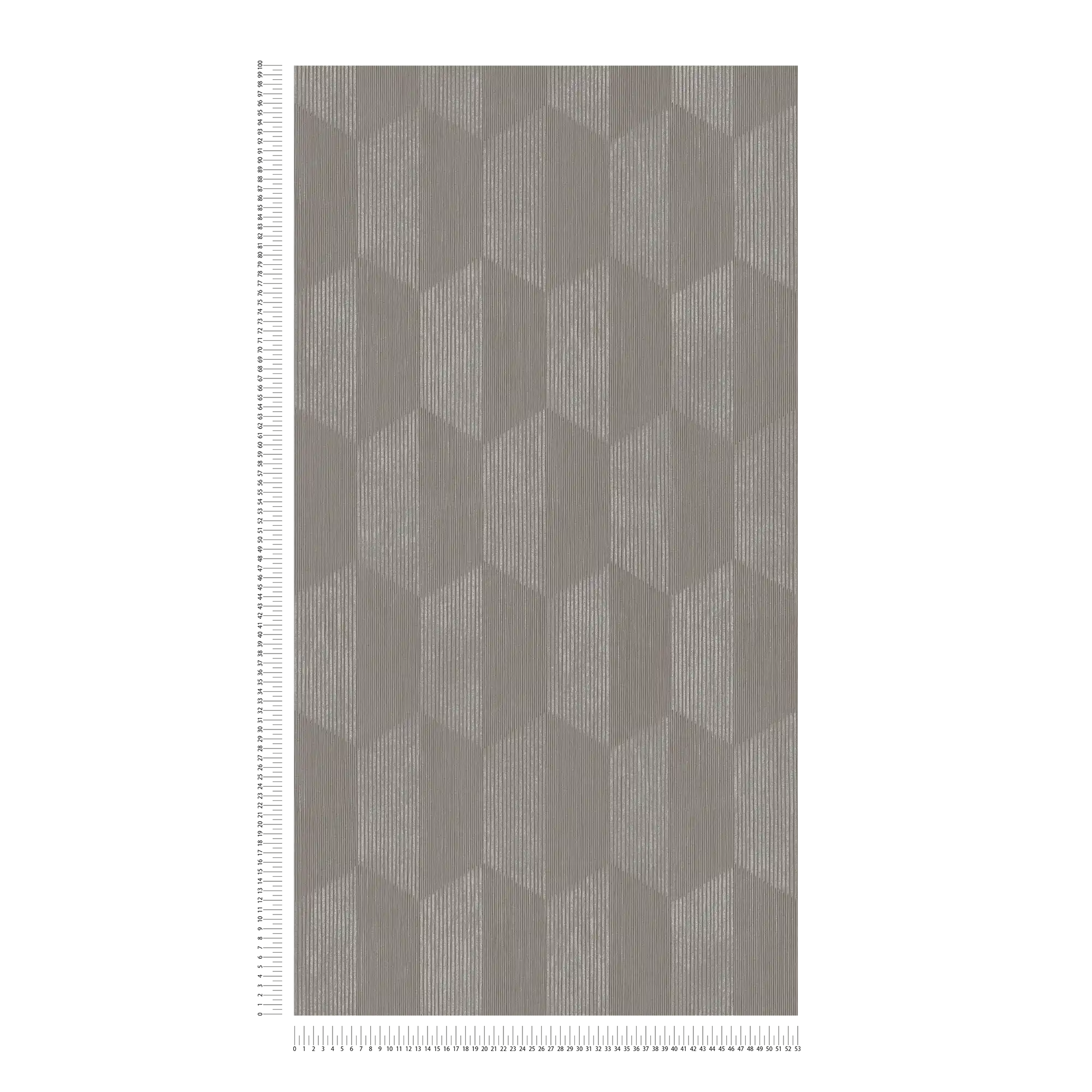             Papel pintado texturizado con patrón gráfico 3D - gris, beige
        