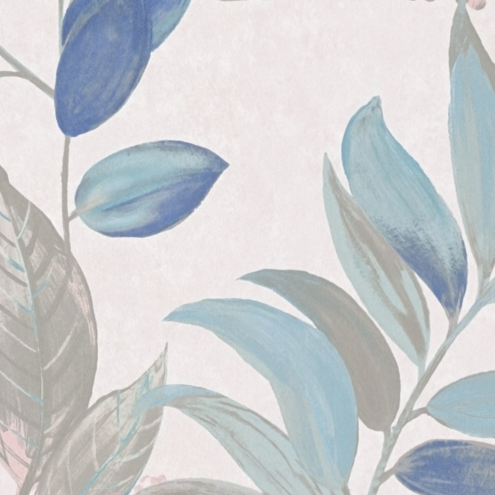             Papier peint à motifs floraux - multicolore, blanc, turquoise
        