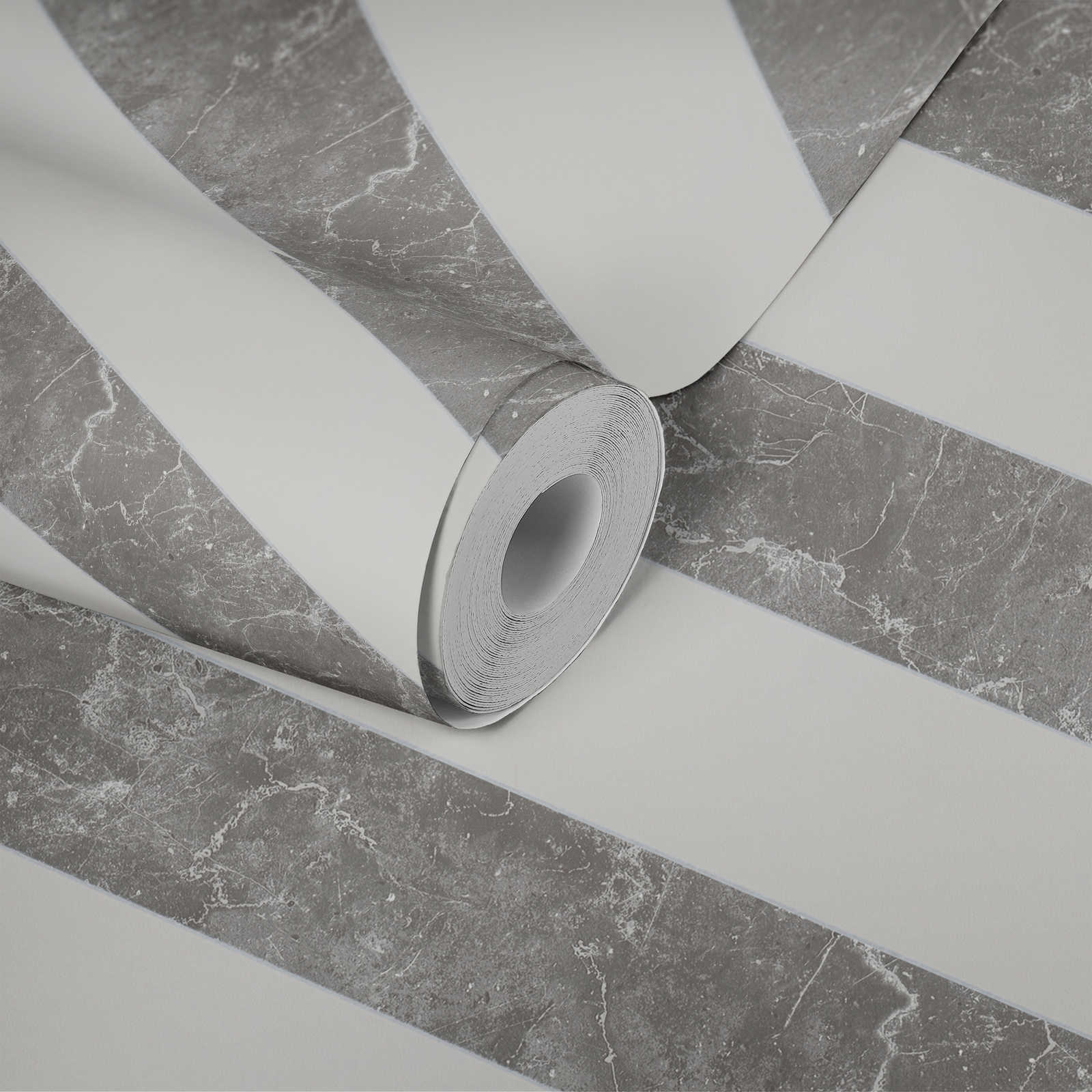            Papier peint à rayures imitation marbre Design by MICHALSKY - gris
        