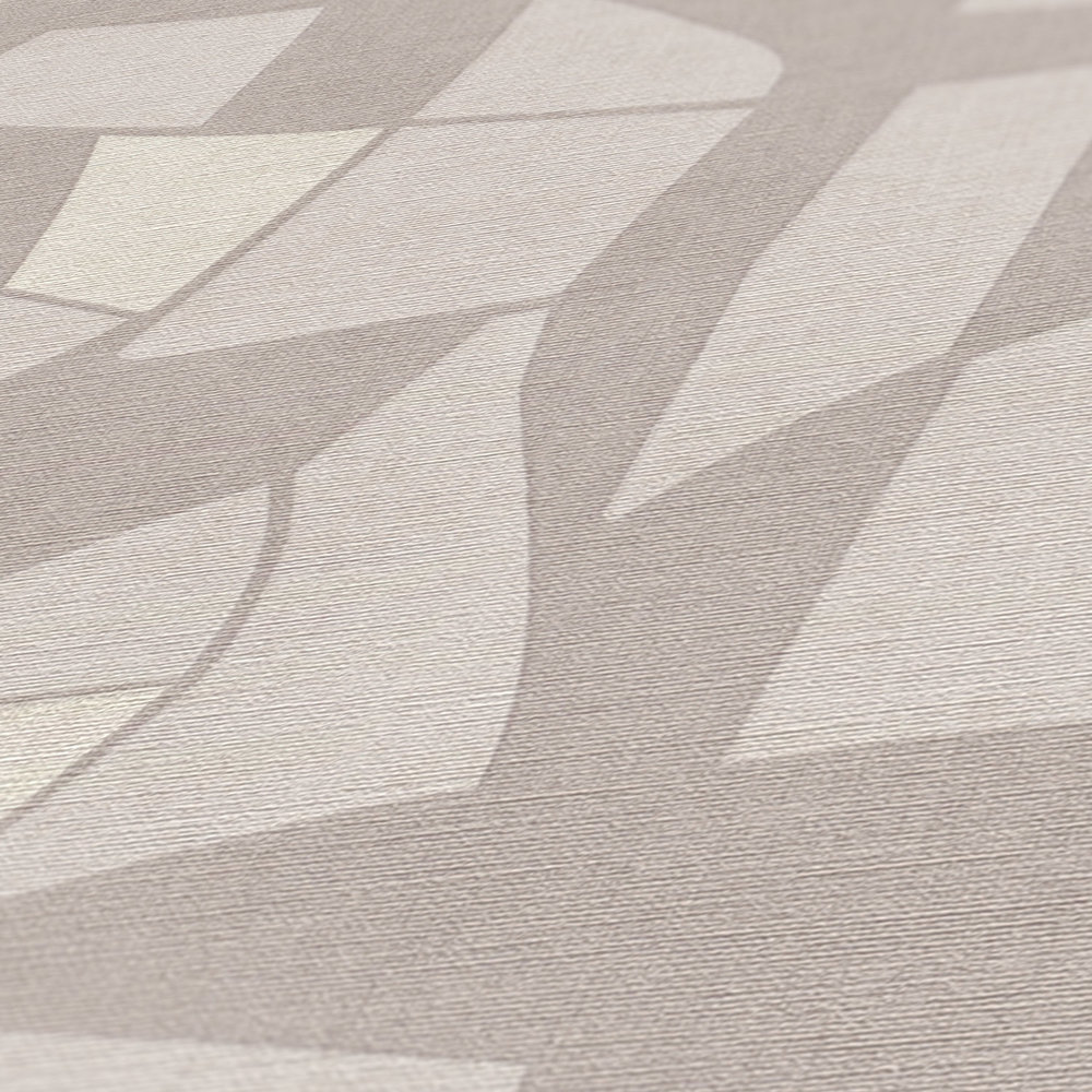            Papel pintado no tejido en colores sutiles en un patrón abstracto - gris, crema
        