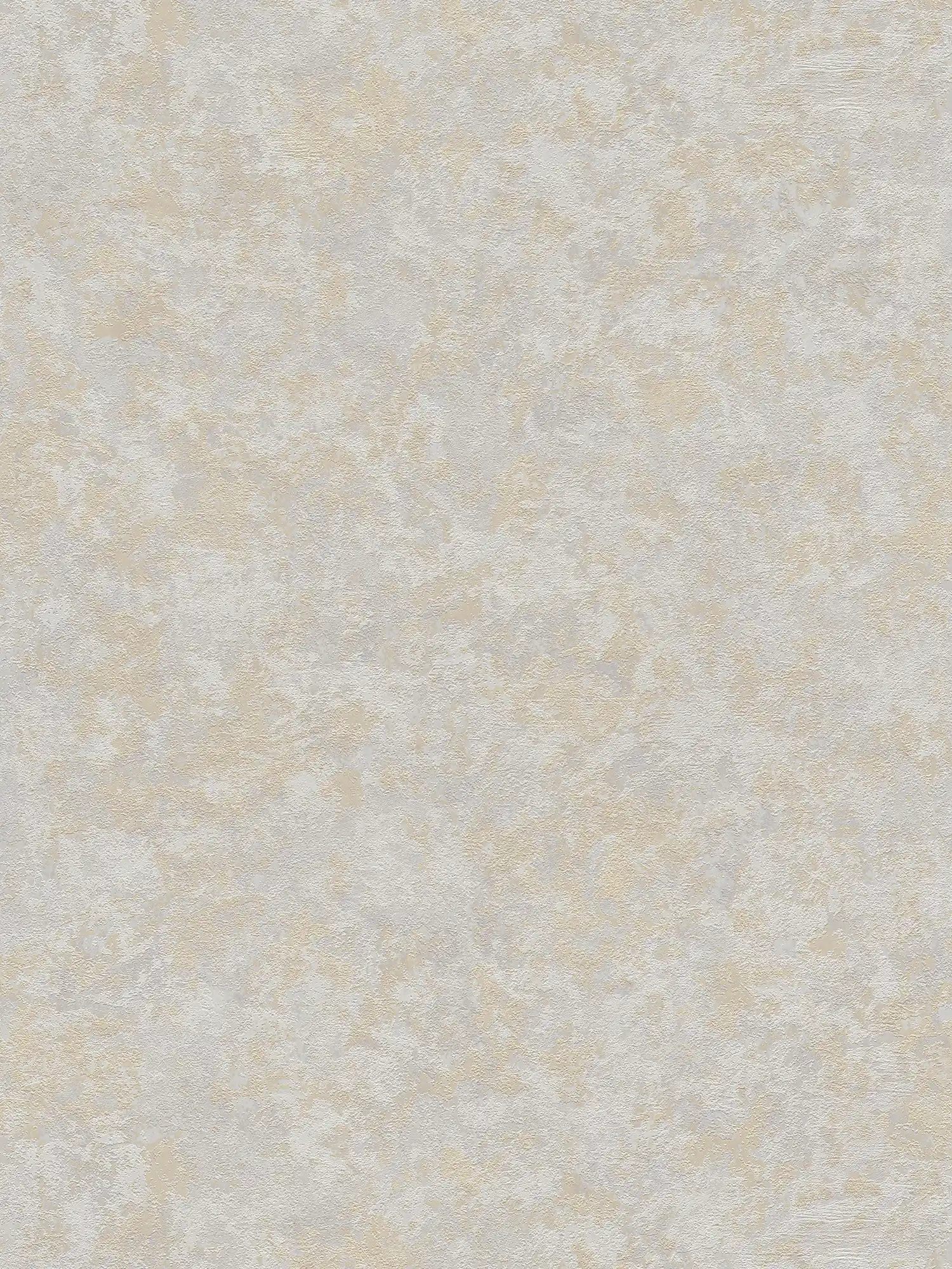 Papier peint uni chiné avec motifs structurés - beige, gris
