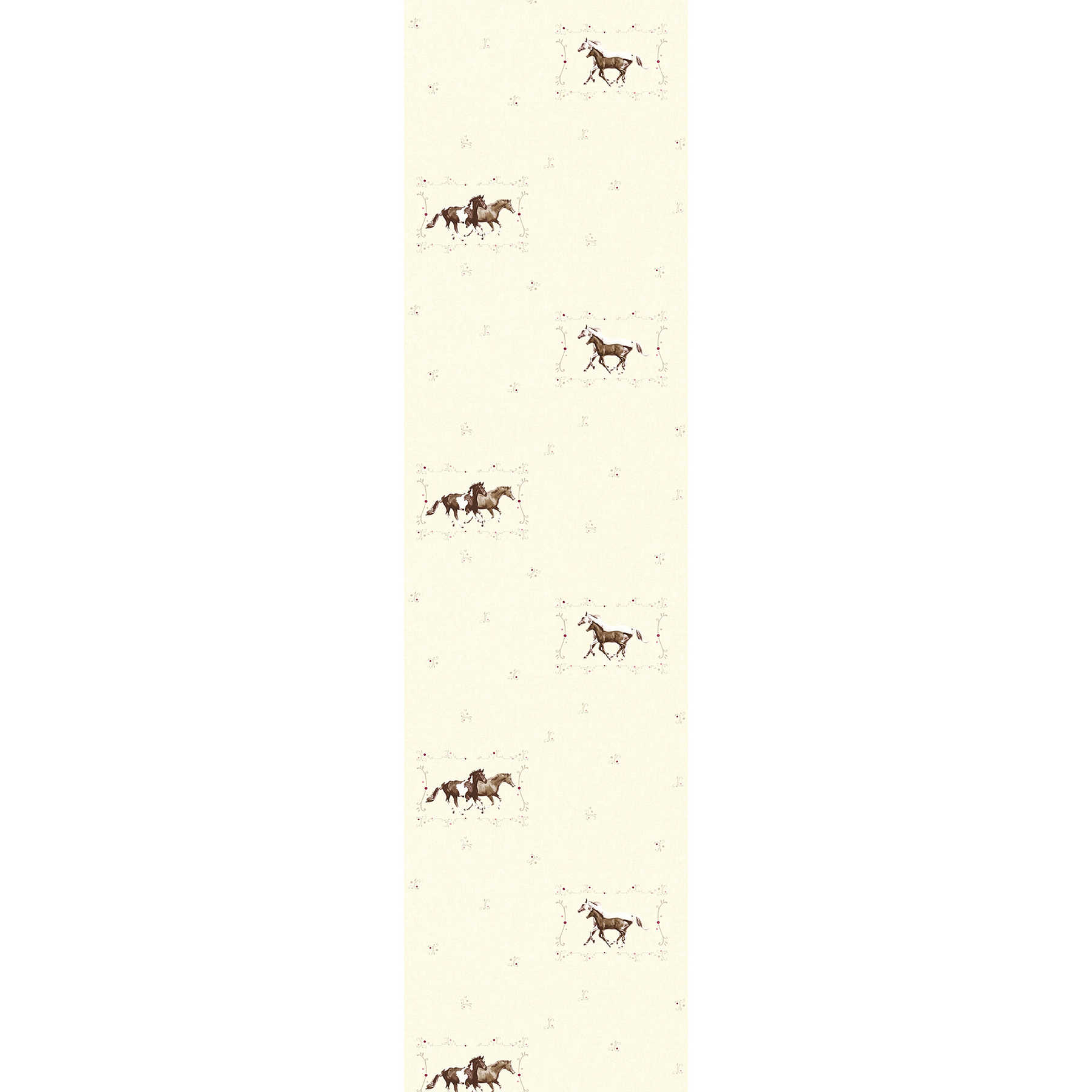         Self-adhesive wallpaper horse pattern for girls - beige, brown, white
    
