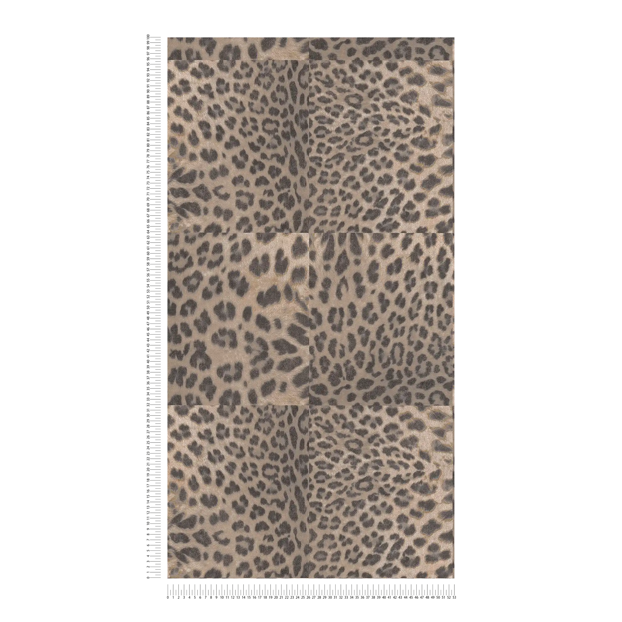             Animal print wallpaper leopard pattern - beige, grey
        