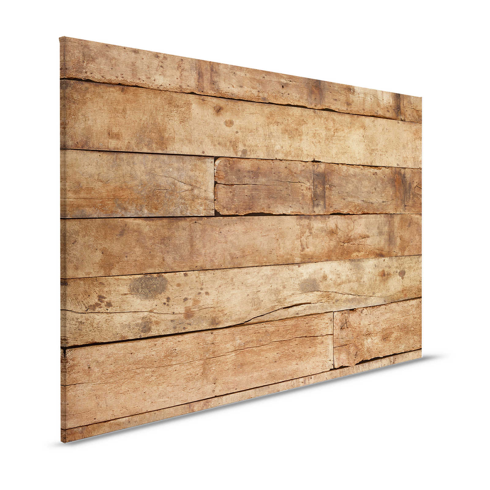 Tableau toile planches de chêne foncé - 1,20 m x 0,80 m
