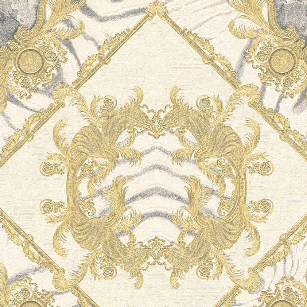             VERSACE wallpaper gold decor & animal print - cream, metallic
        