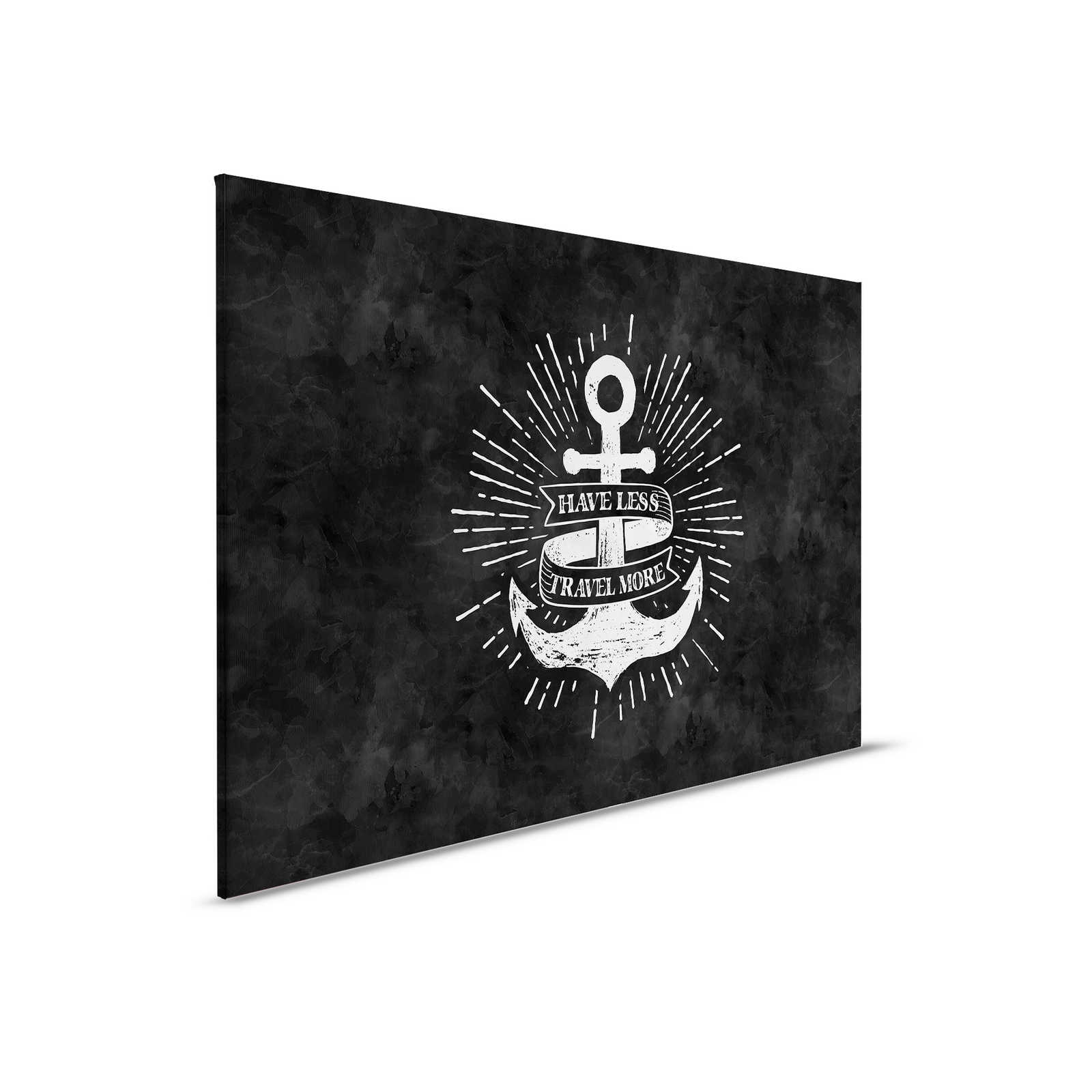         Black and White Chalkboard Look Canvas Painting Anchor Design - 0.90 m x 0.60 m
    