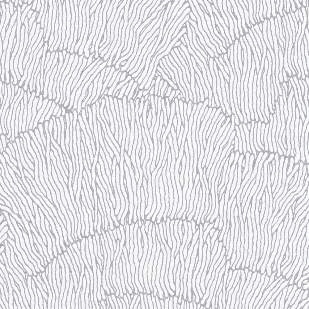             Vliesbehang met abstract patroon - zilver, wit, metallic
        