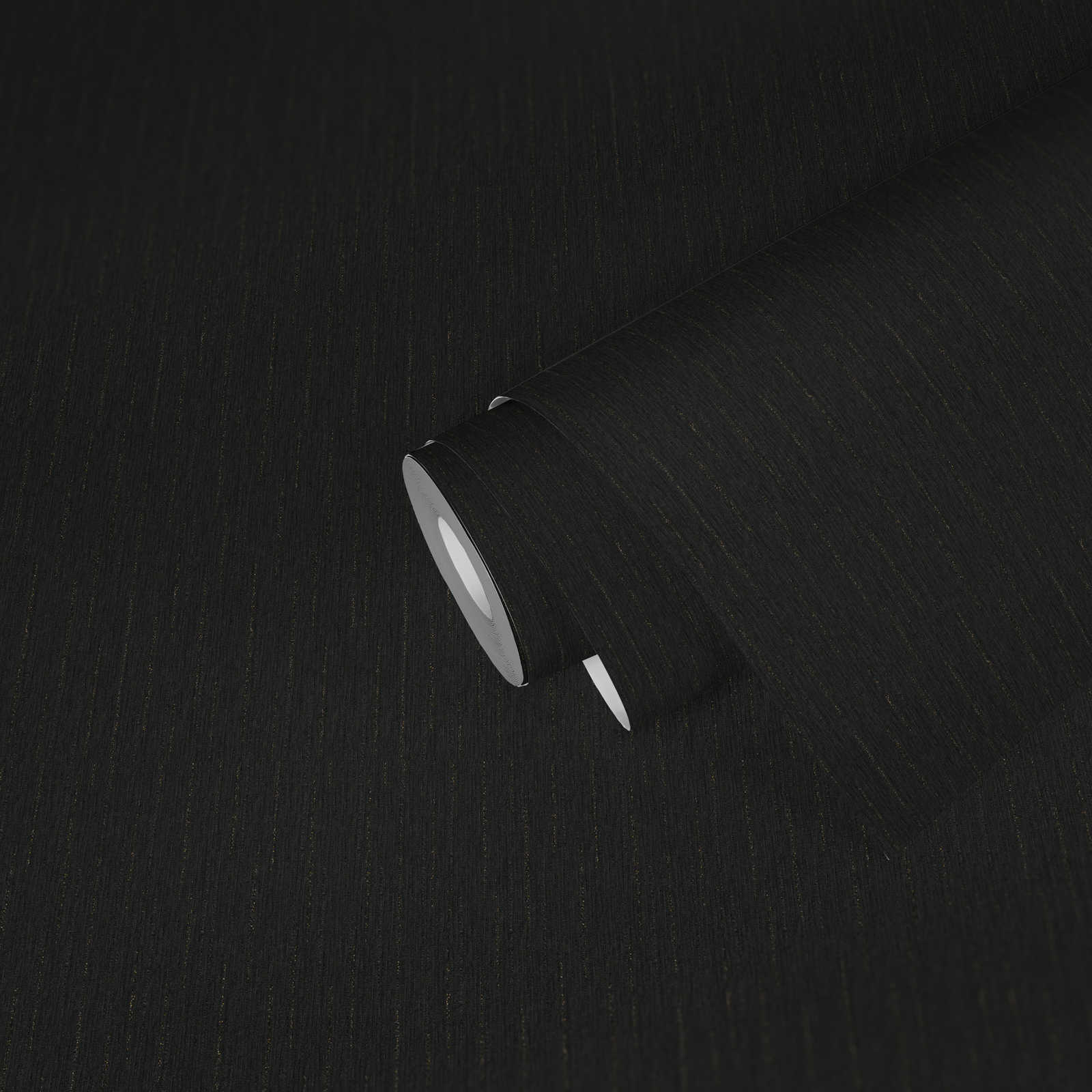             Zwart eenheidsbehang met fijne glitterdraden - Zwart
        