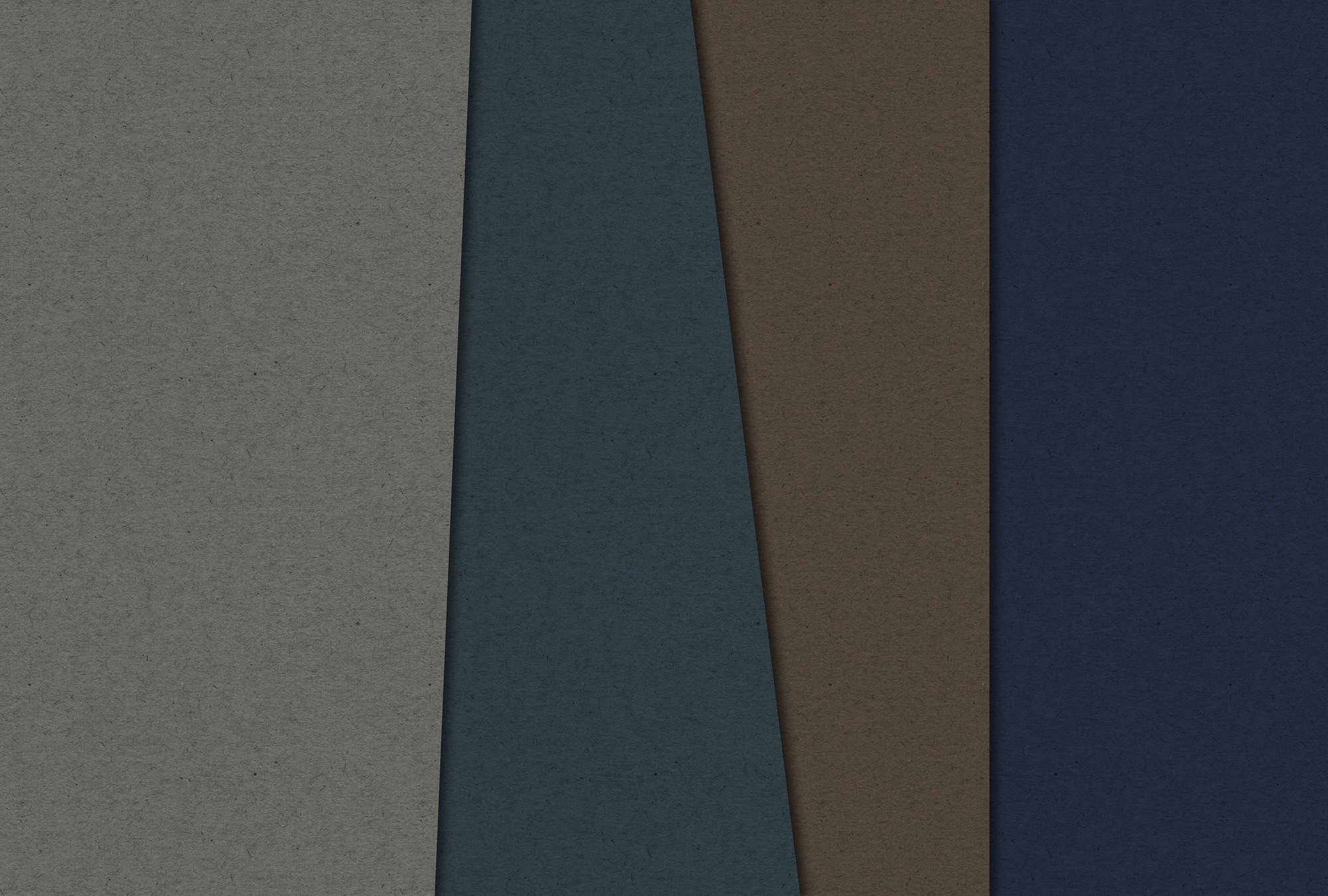             Gelaagd karton 2 - Fotobehang in kartonstructuur met donkere kleurvlakken - Blauw, Bruin | Parelglad vlies
        