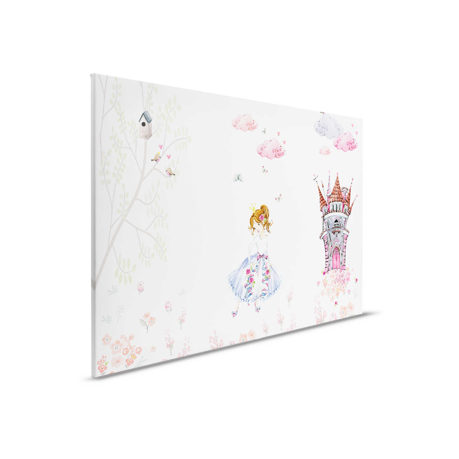         Canvas painting with princess in castle garden children's room - 0.90 m x 0.60 m
    