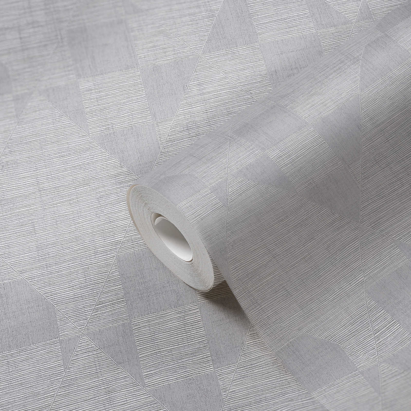             Papier peint chiné avec motif rétro et éclat métallique - gris
        