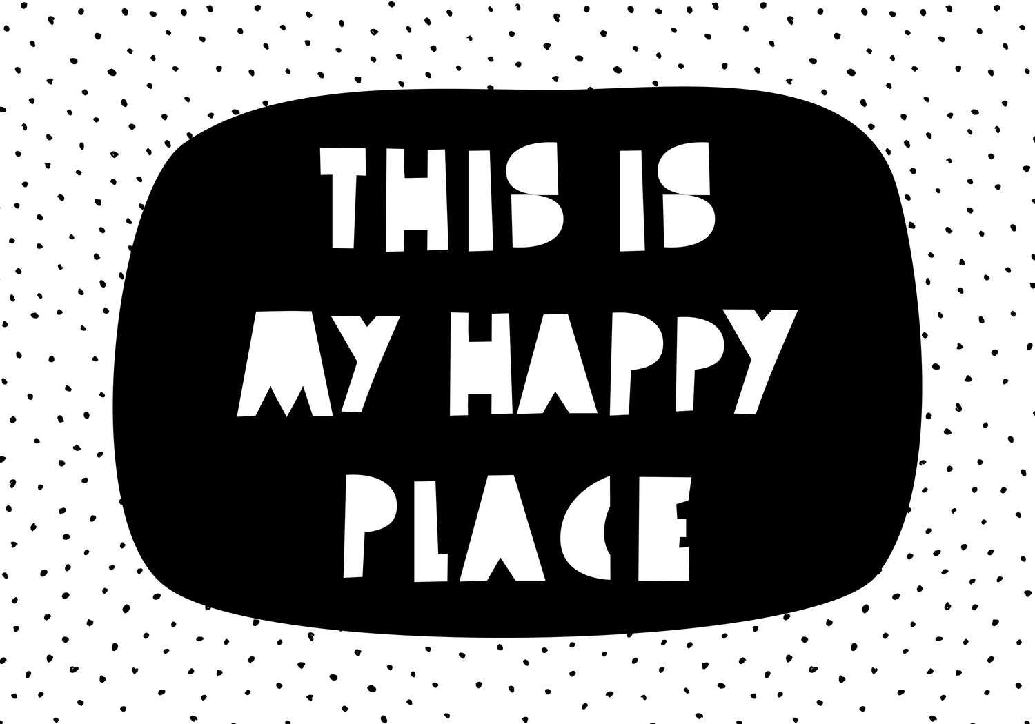             Photo wallpaper for children's room with lettering "This is my happy place" - Smooth & matt non-woven
        