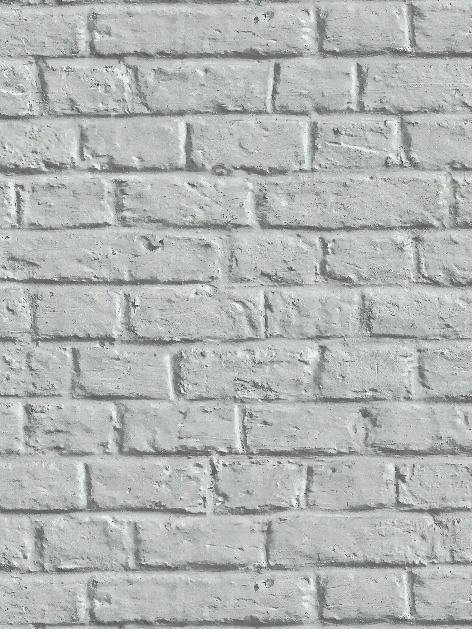 Stone wallpaper smooth brick look - grey
