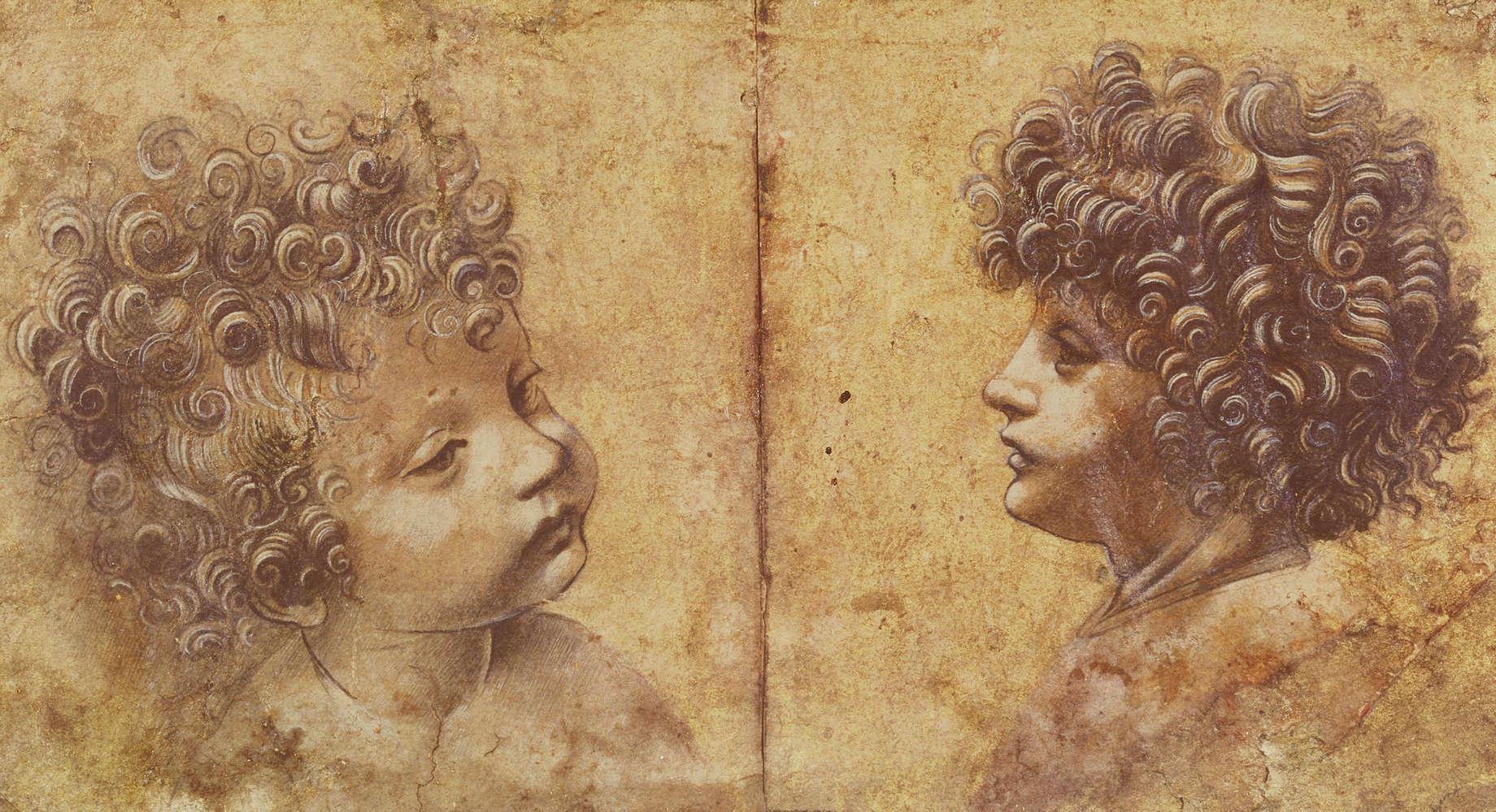             Studio di una testa di bambino" murale di Leonardo da Vinci
        