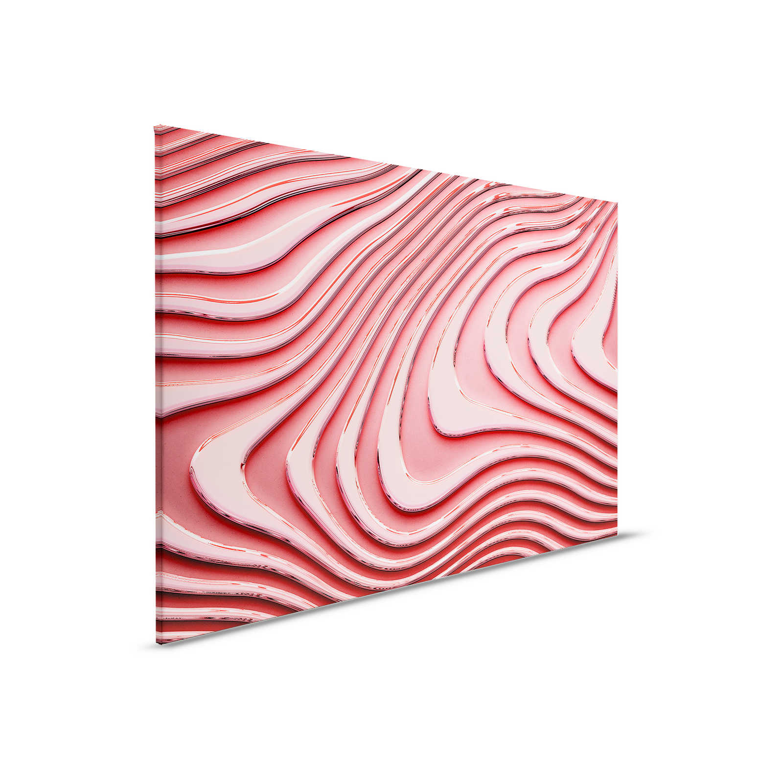         Canvas painting with wavy lines and shadows | pink, pink - 0.90 m x 0.60 m
    