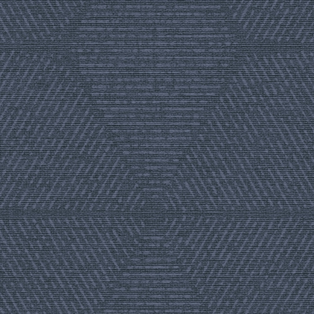             Non-woven wallpaper in a floral, monochrome pattern - blue
        