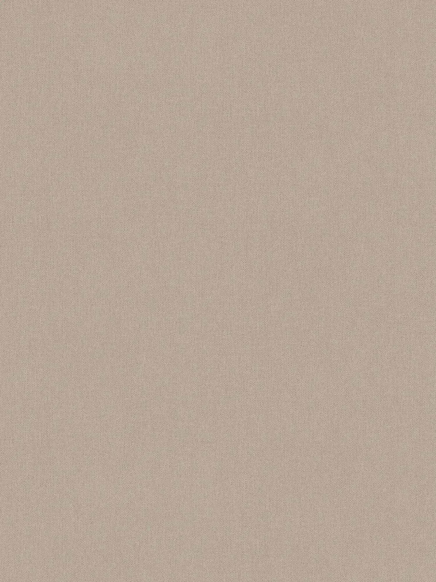 Non-woven wallpaper beige plain & matt with textile texture - beige, brown
