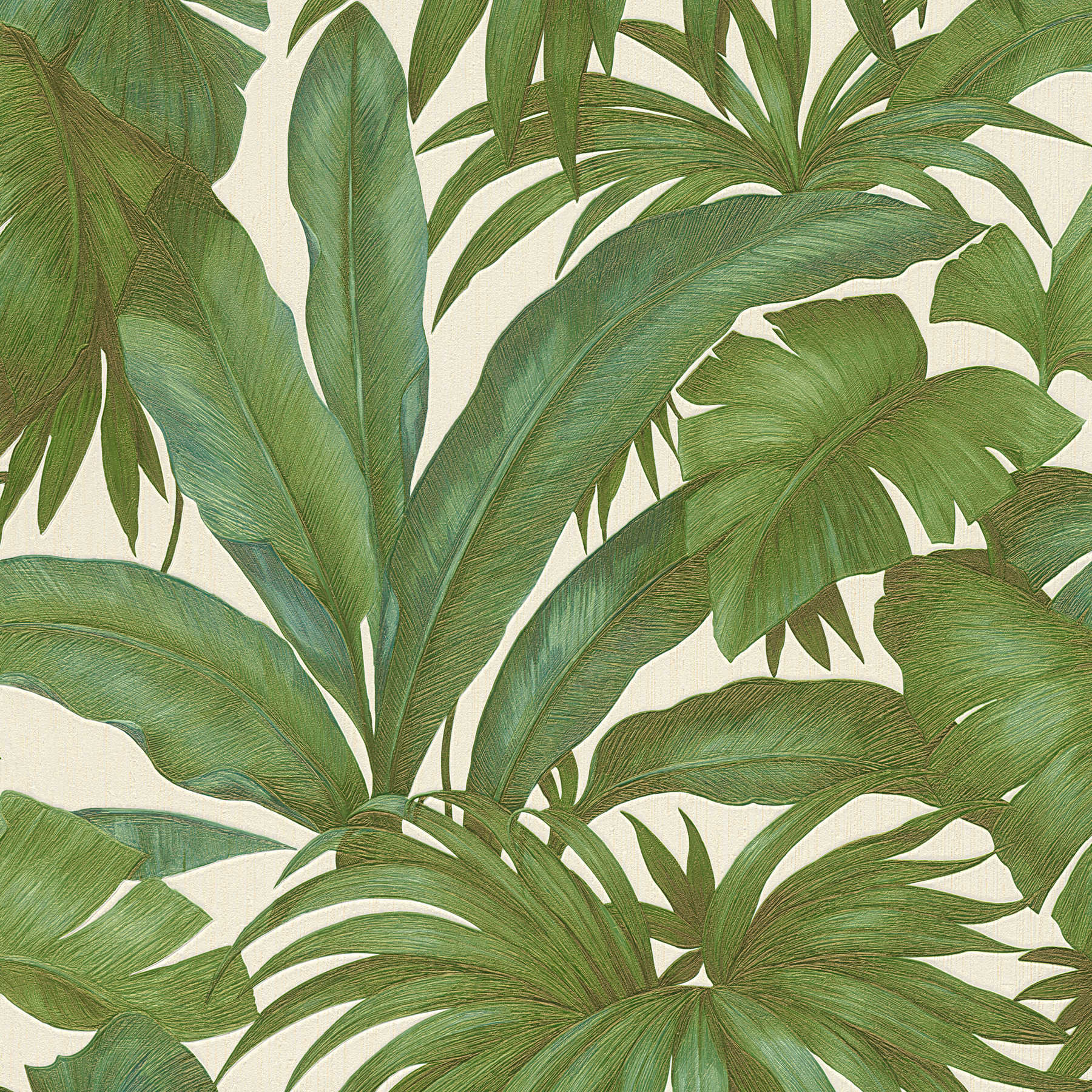         VERSACE wallpaper palm motif - beige, green, metallic
    