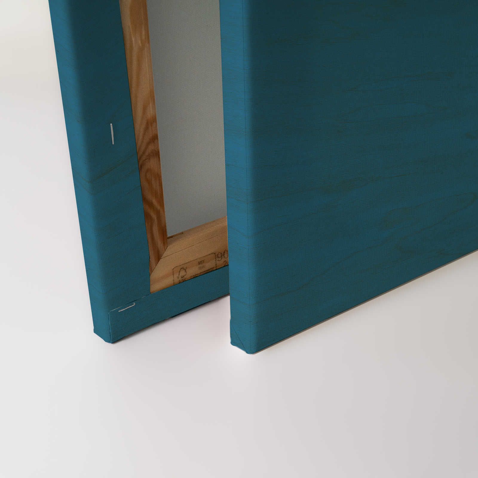             Oltremare 3 - Quadro su tela blu Ethno Design con maschera - 0,90 m x 0,60 m
        