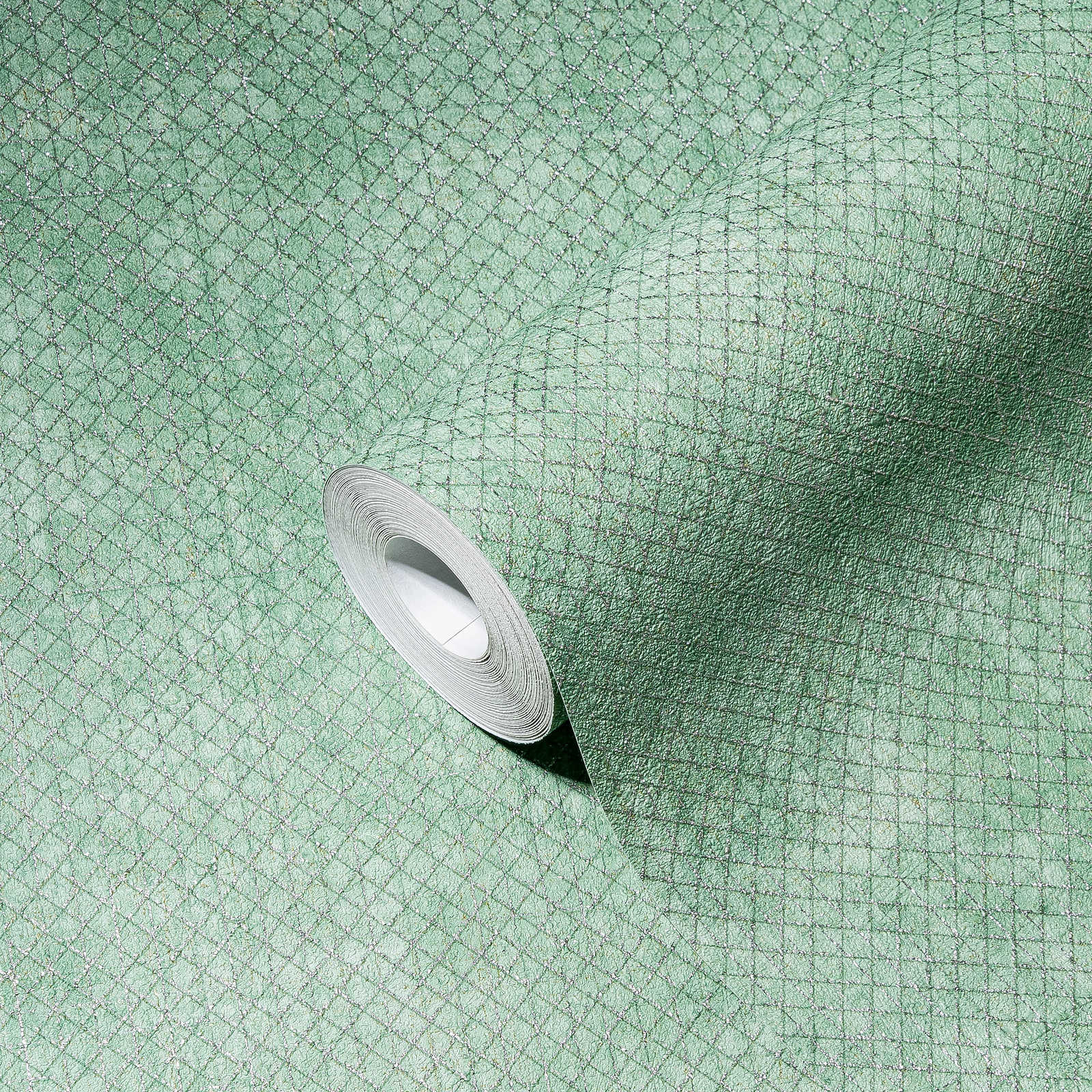             Mint green wallpaper silver textured pattern - metallic, green
        