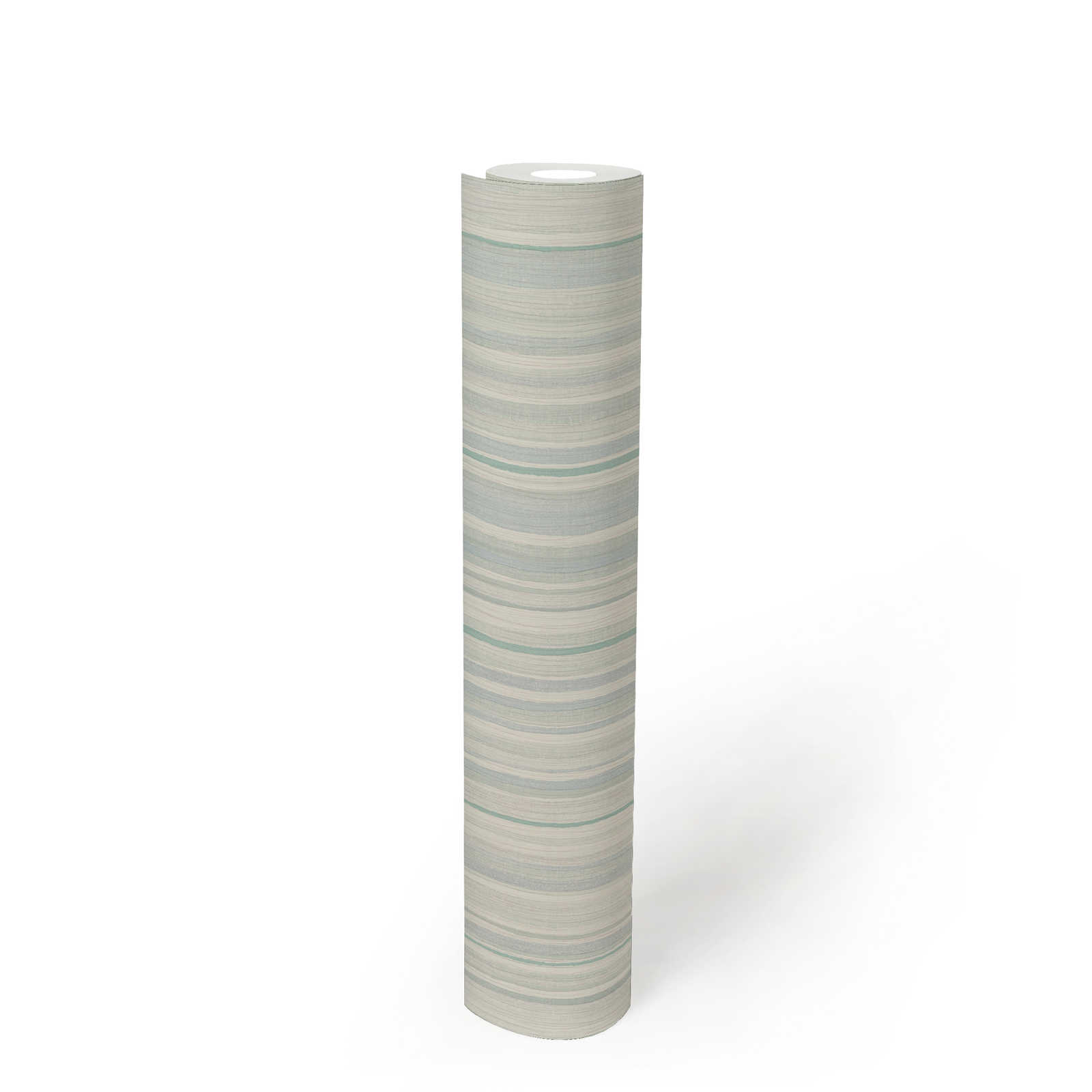             Striped wallpaper with line pattern - blue, green, grey
        
