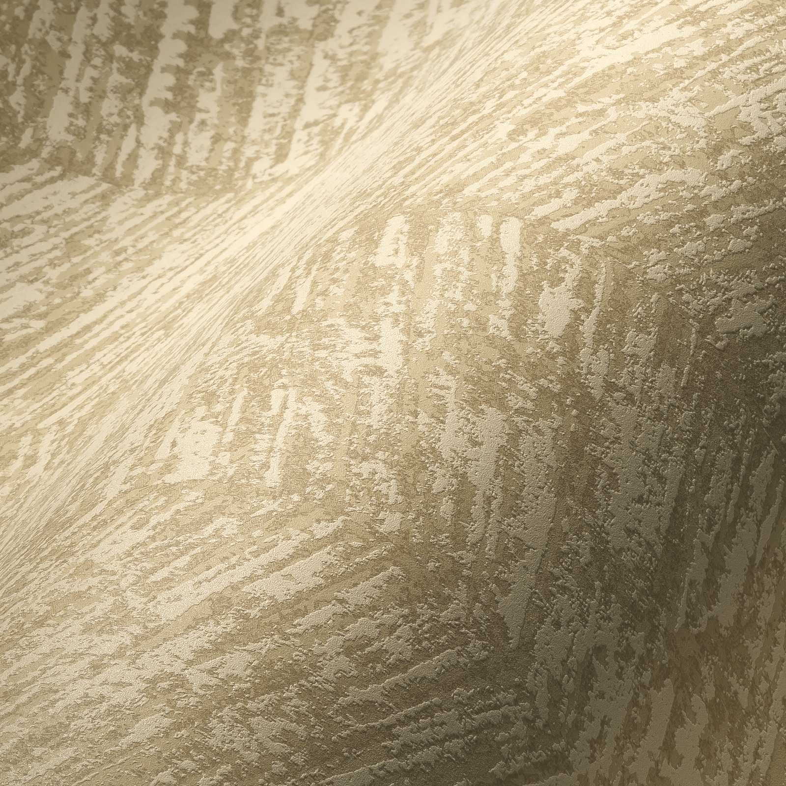            Ethno wallpaper non-woven with texture effect - beige, metallic
        