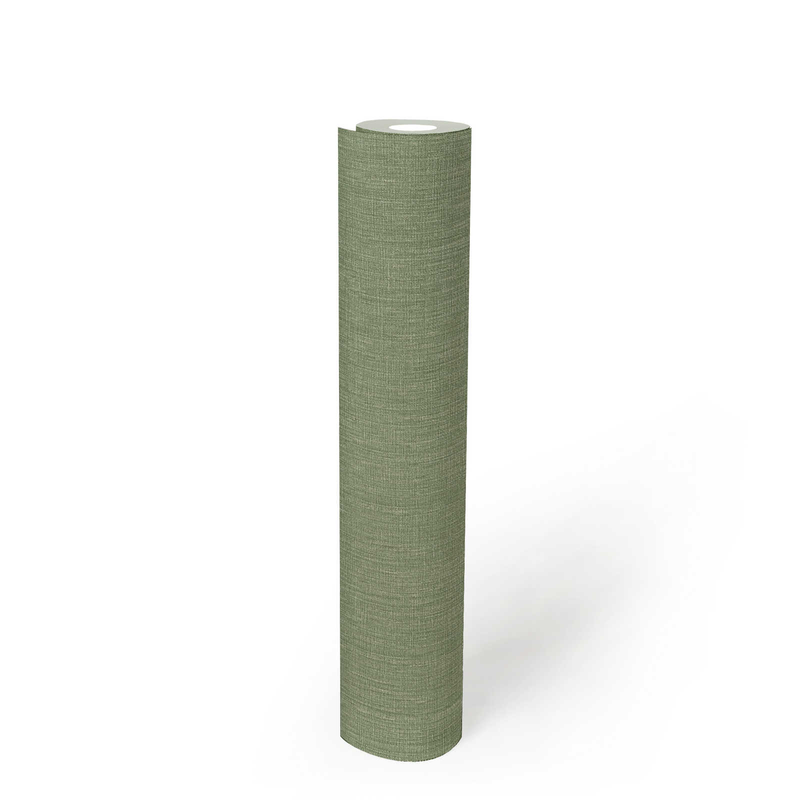             Carta da parati non tessuta a trama leggera in look tessile - verde
        
