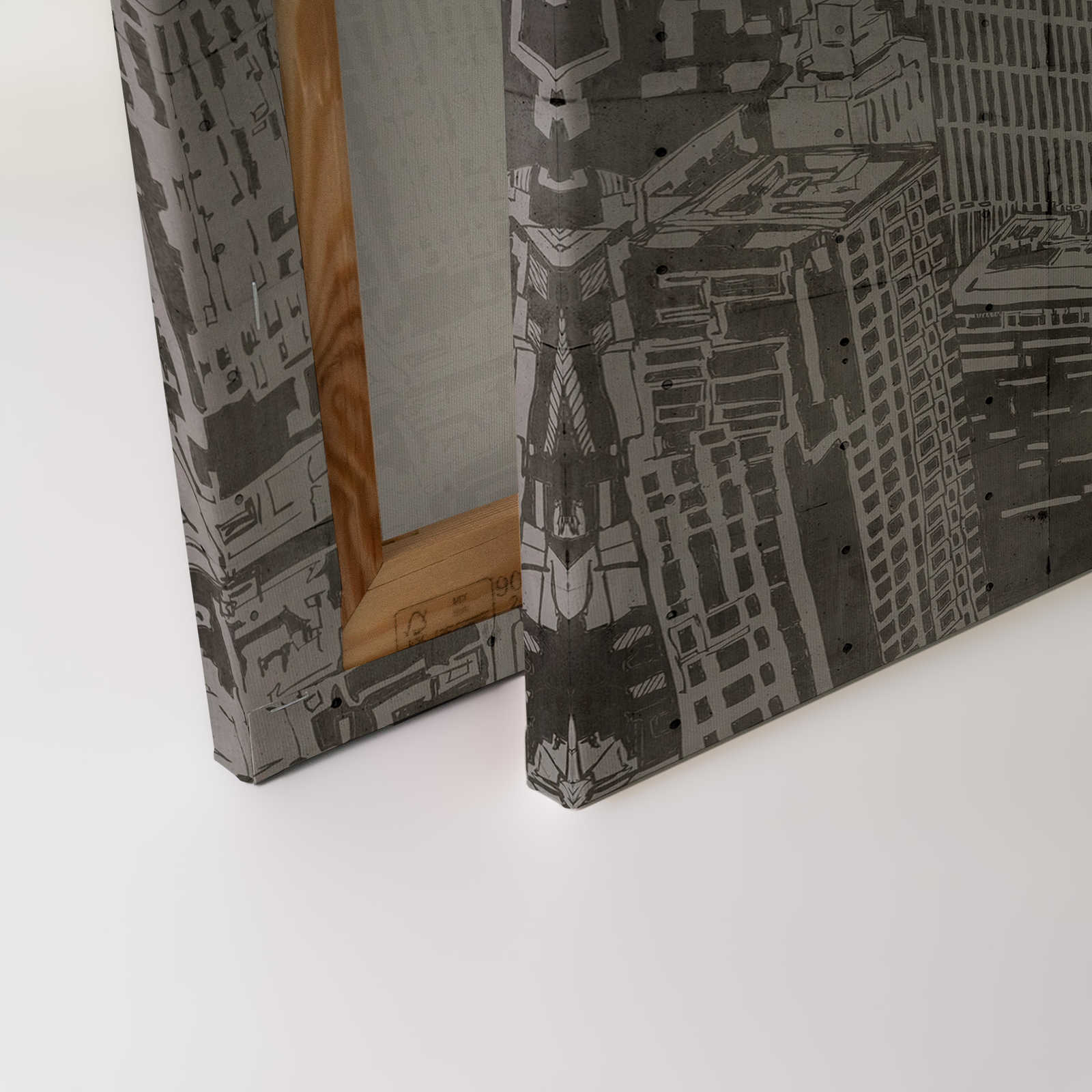             Downtown 2 - Concrete Structure Canvas Painting New York Look - 0.90 m x 0.60 m
        
