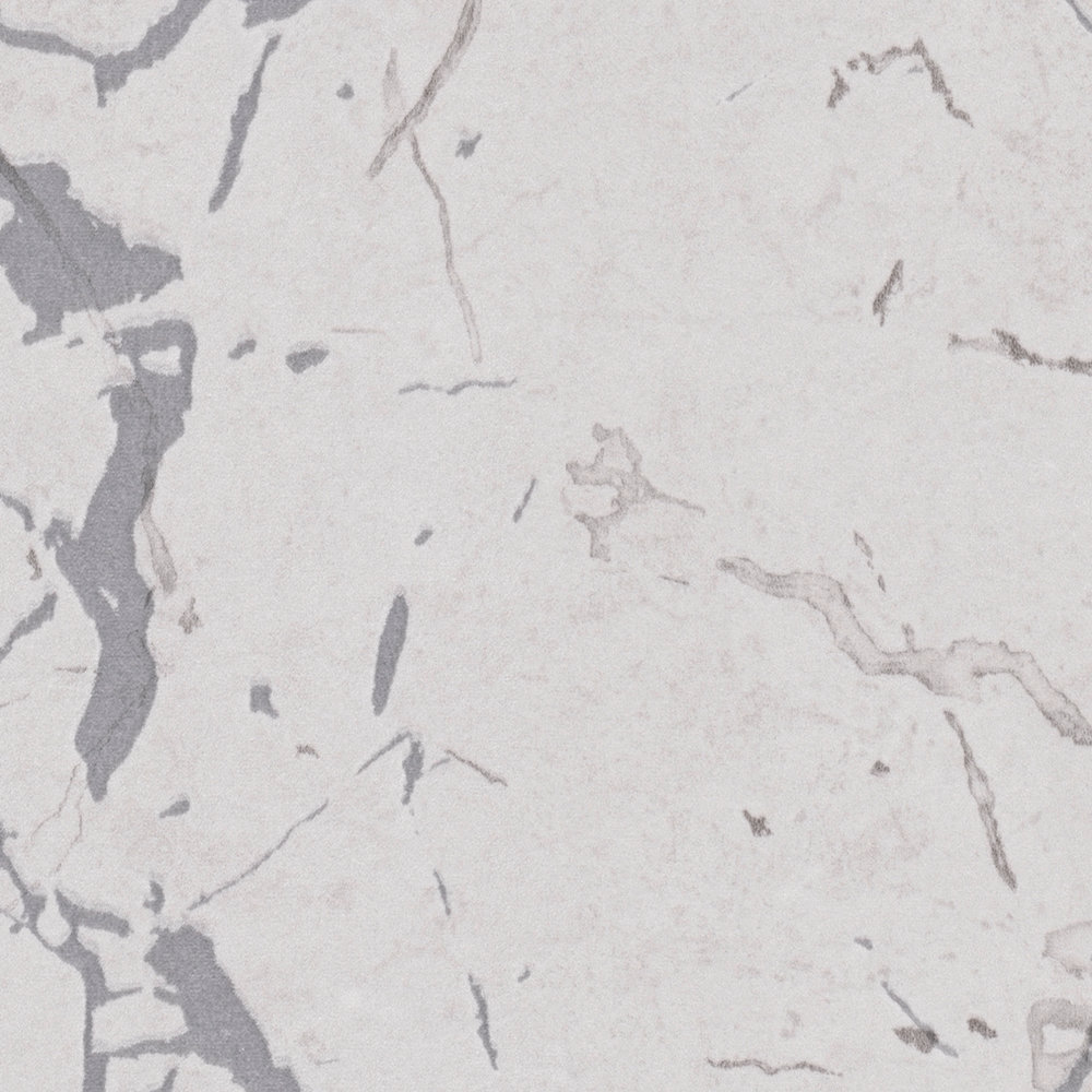             Marble wallpaper with silver gloss effect - grey, metallic, white
        