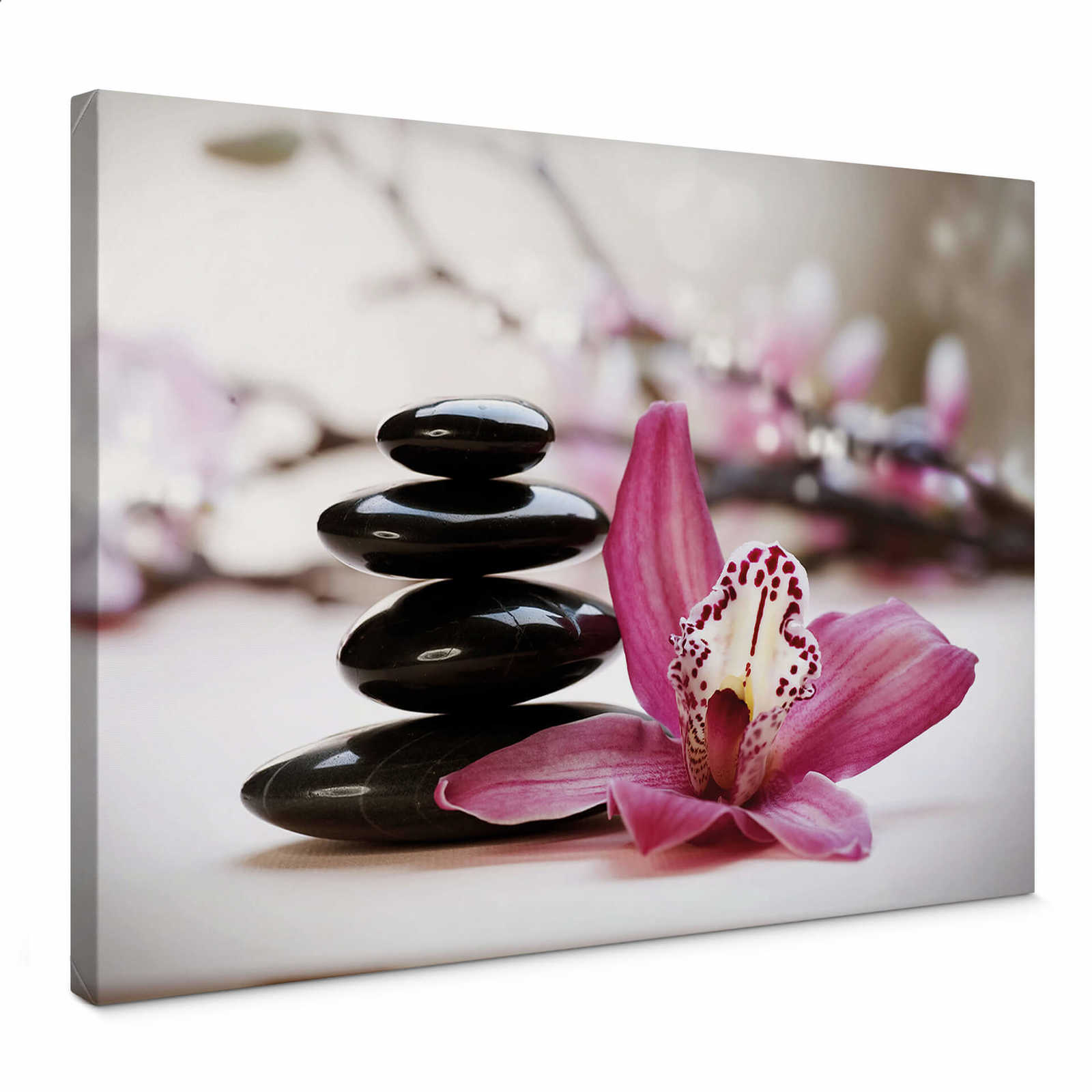         Canvas print wellness design orchid and massage stones
    