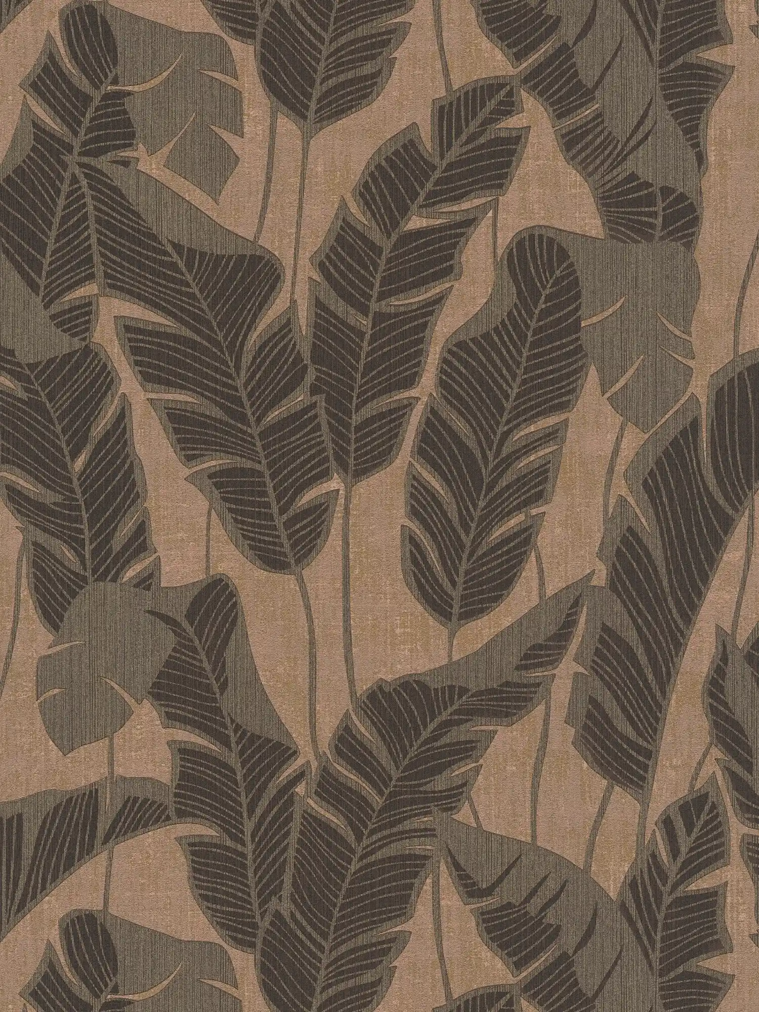 papier peint en papier au design floral de la jungle - rose, or, noir
