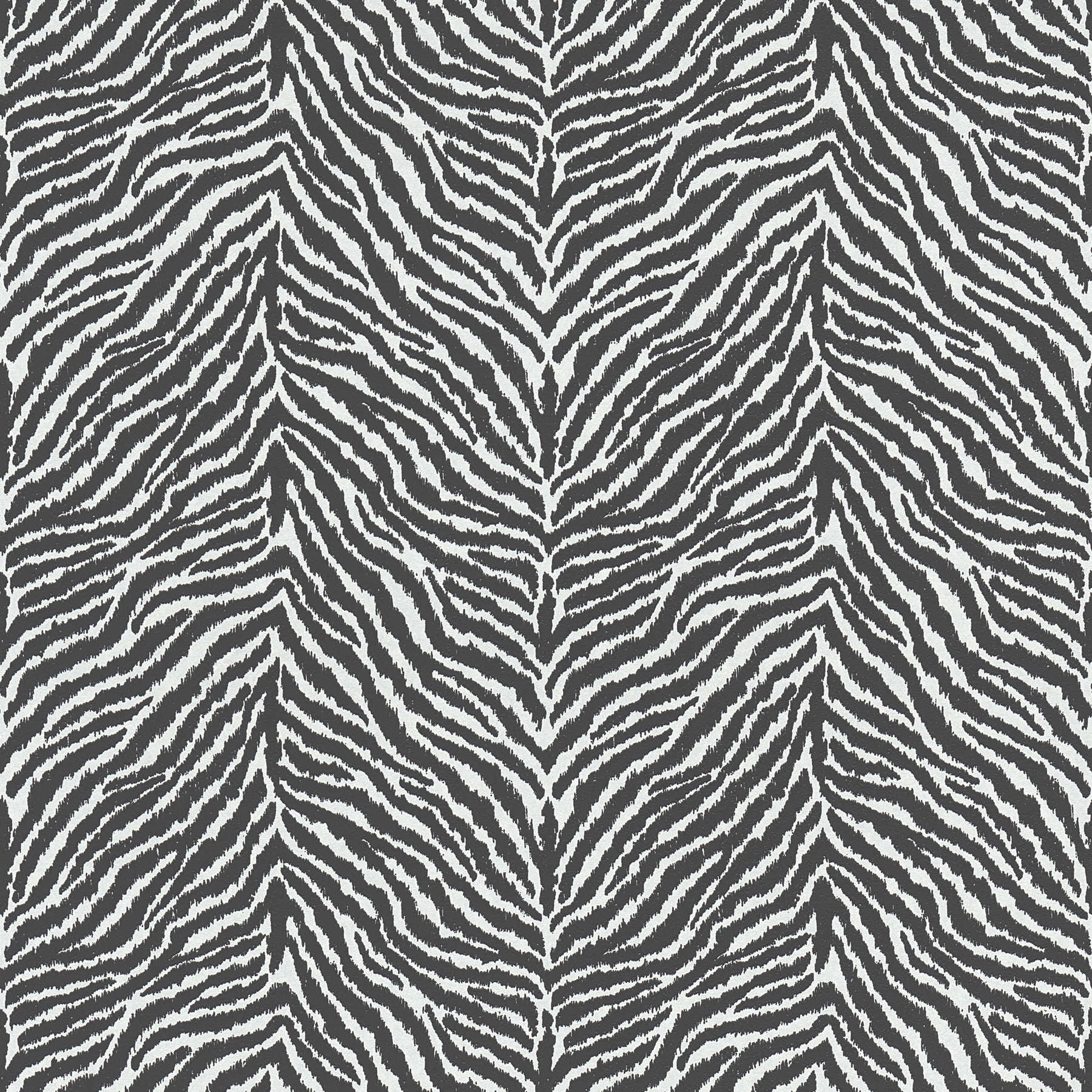         Animal print non-woven wallpaper zebra pattern - black, white
    