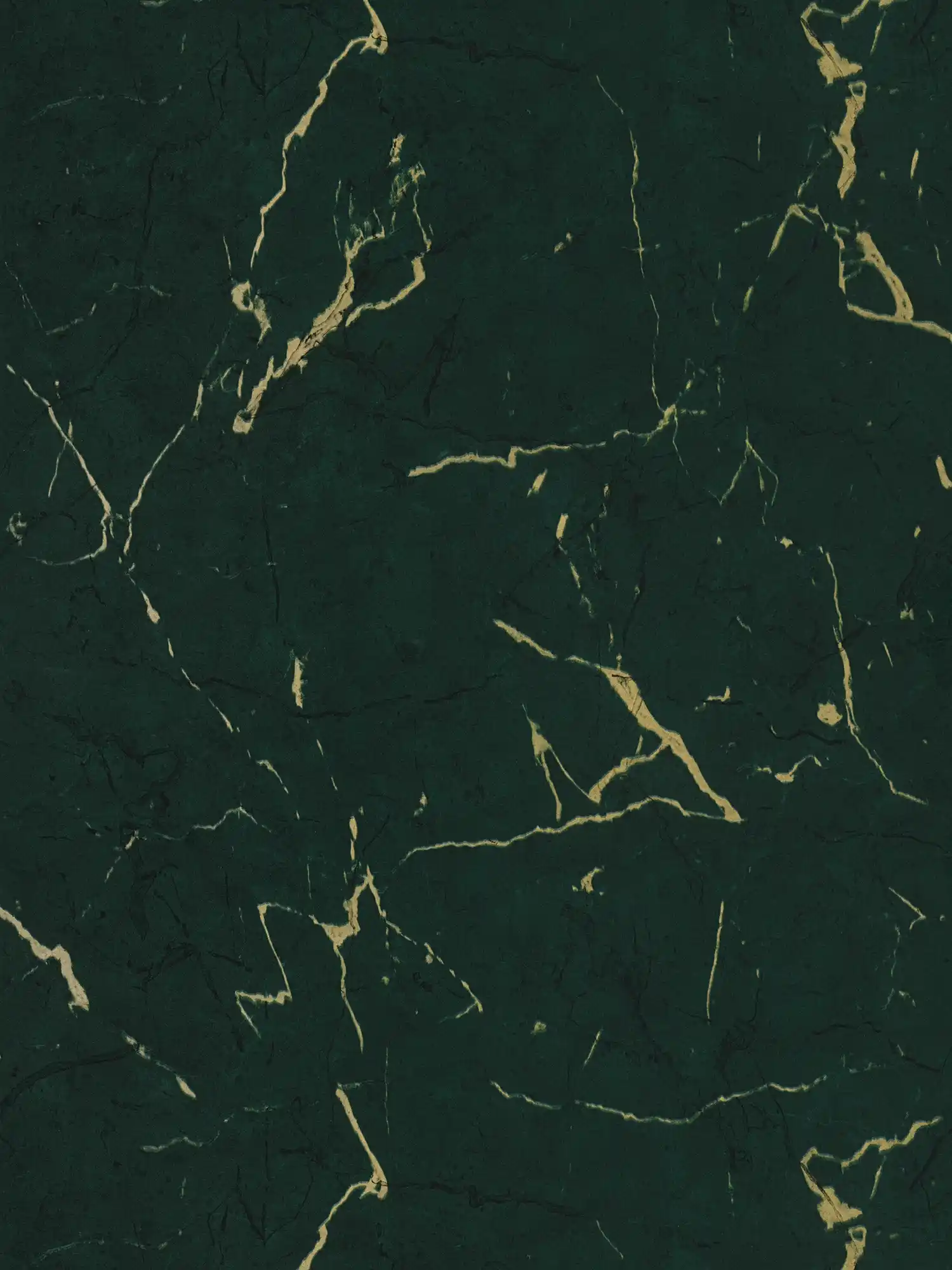 Donkergroen marmerbehang met edelglanseffect - Groen, Metallic
