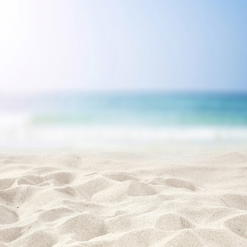 Photo wallpaper beach with sand in white - matt smooth fleece
