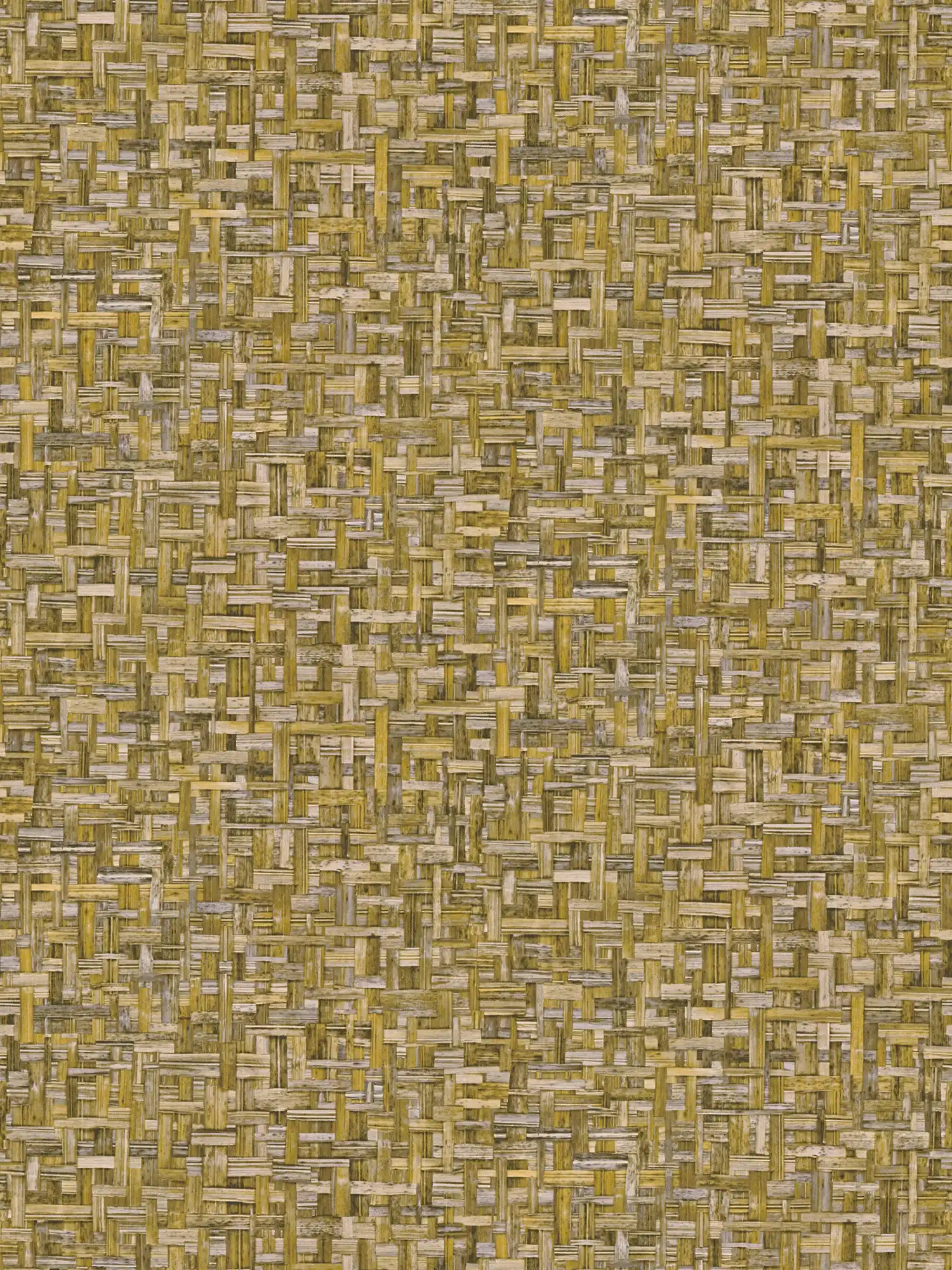 Wallpaper corn yellow with grass weave pattern in nature style - yellow
