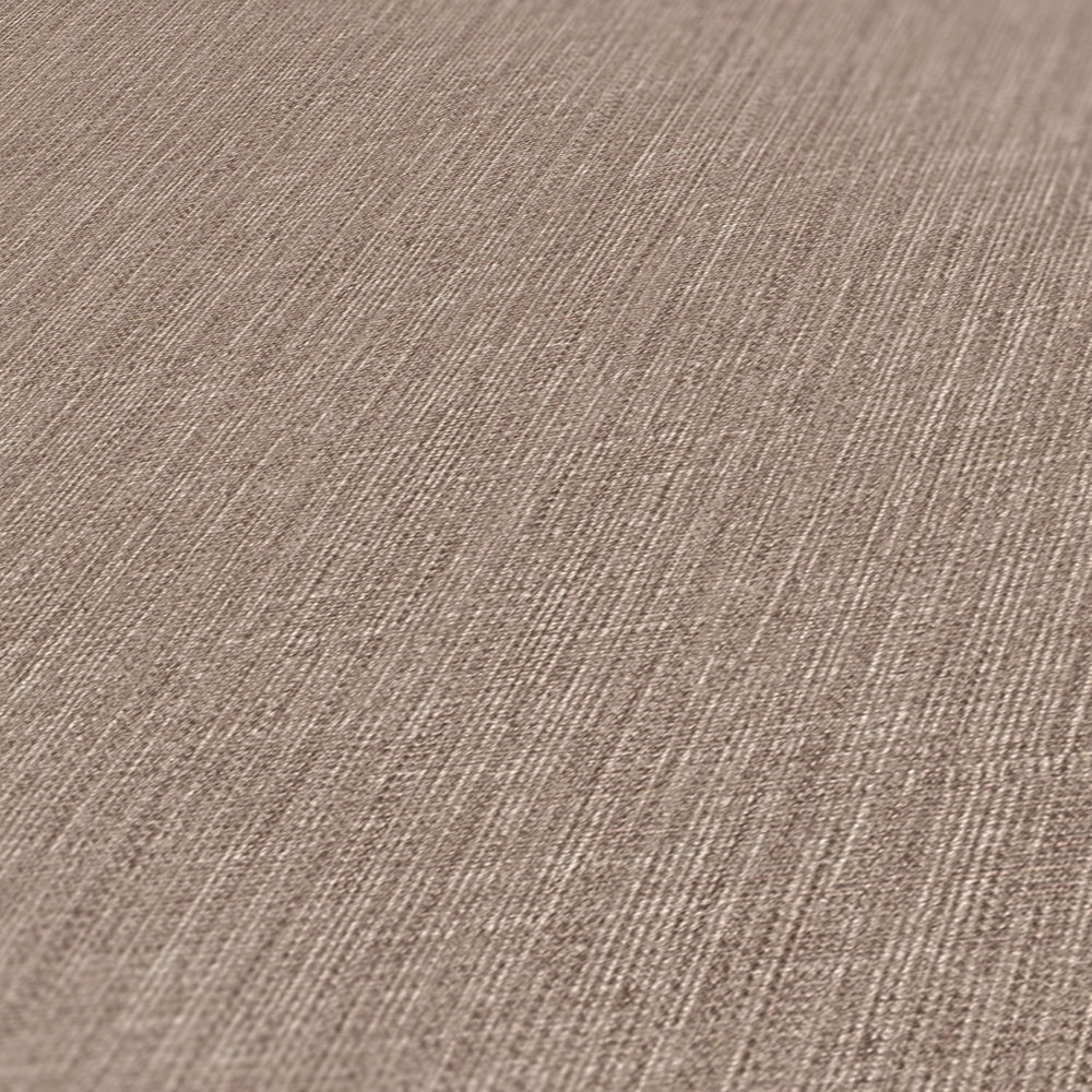             Non-woven wallpaper linen look with tone-on-tone pattern - brown, cream
        