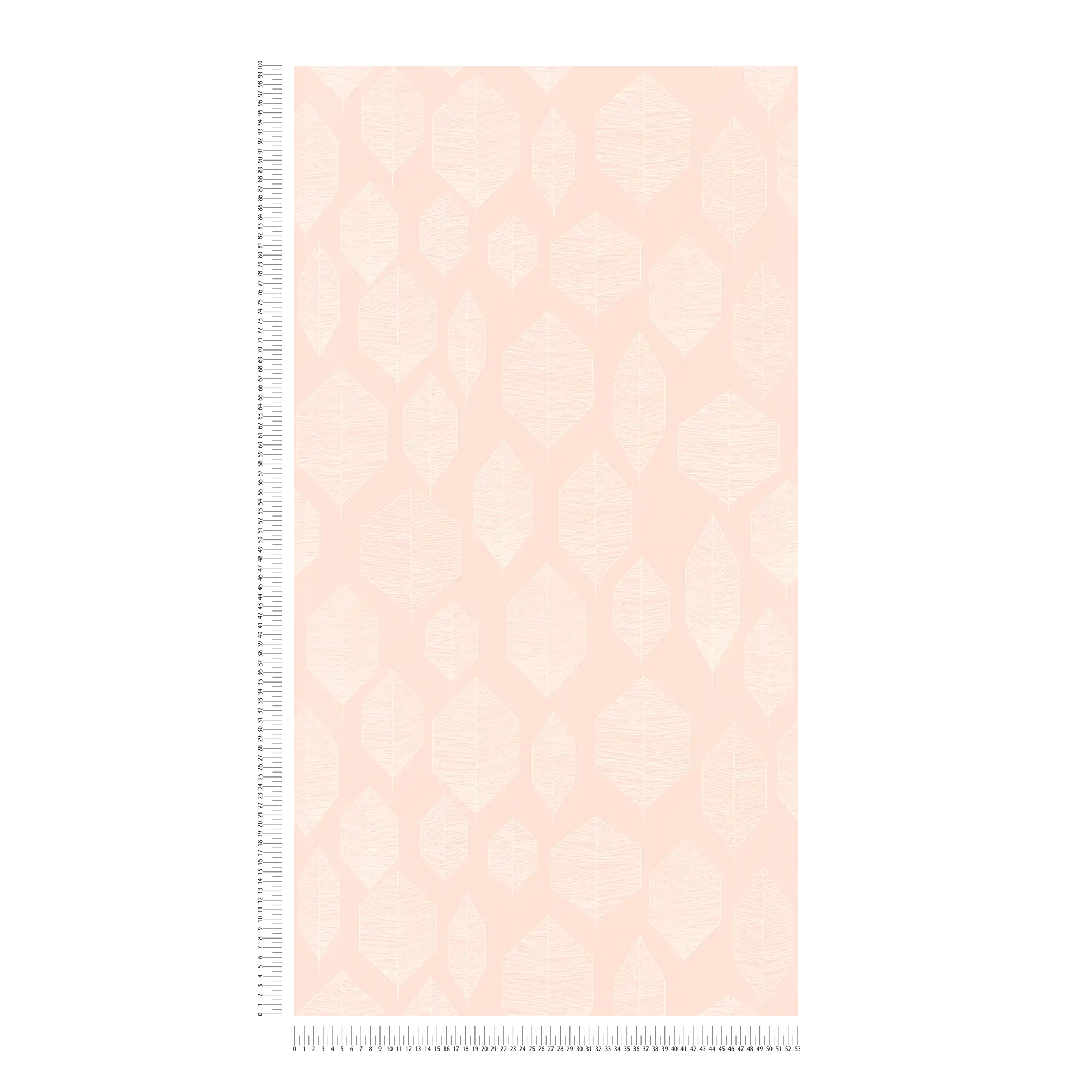             Scandinavisch design behang met bladeren patroon - roze
        