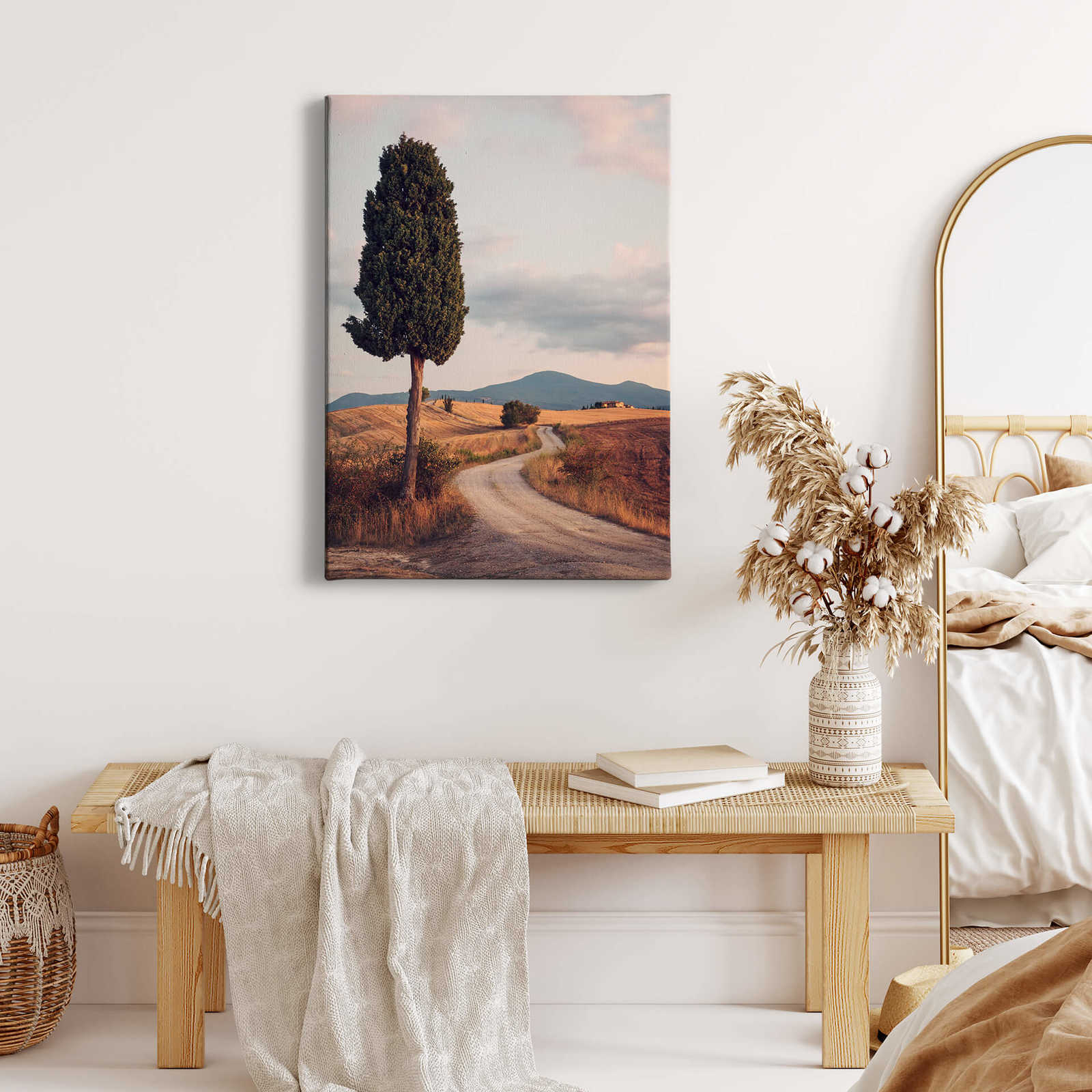             Canvas schilderij Cypress Street in Italië - 0,50 m x 0,70 m
        