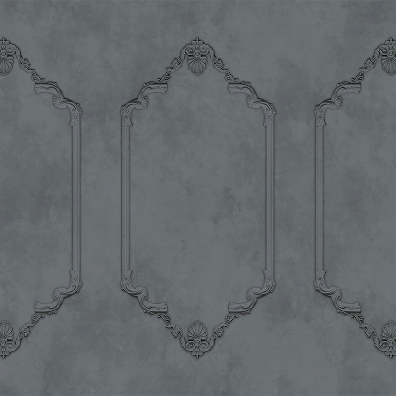         Vintage look grey photo wallpaper with stucco frame
    